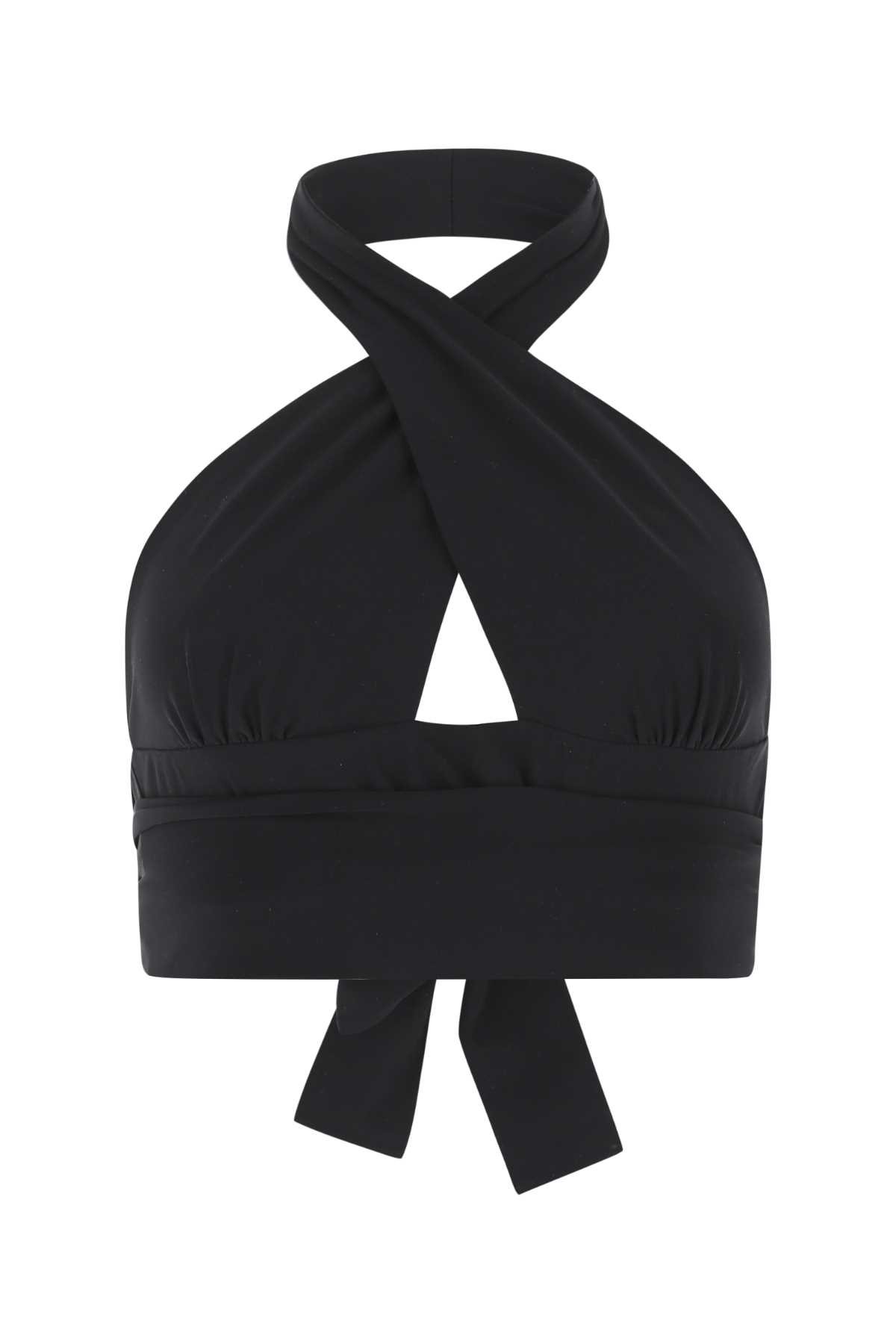 Black Stretch Nylon Bikini Top