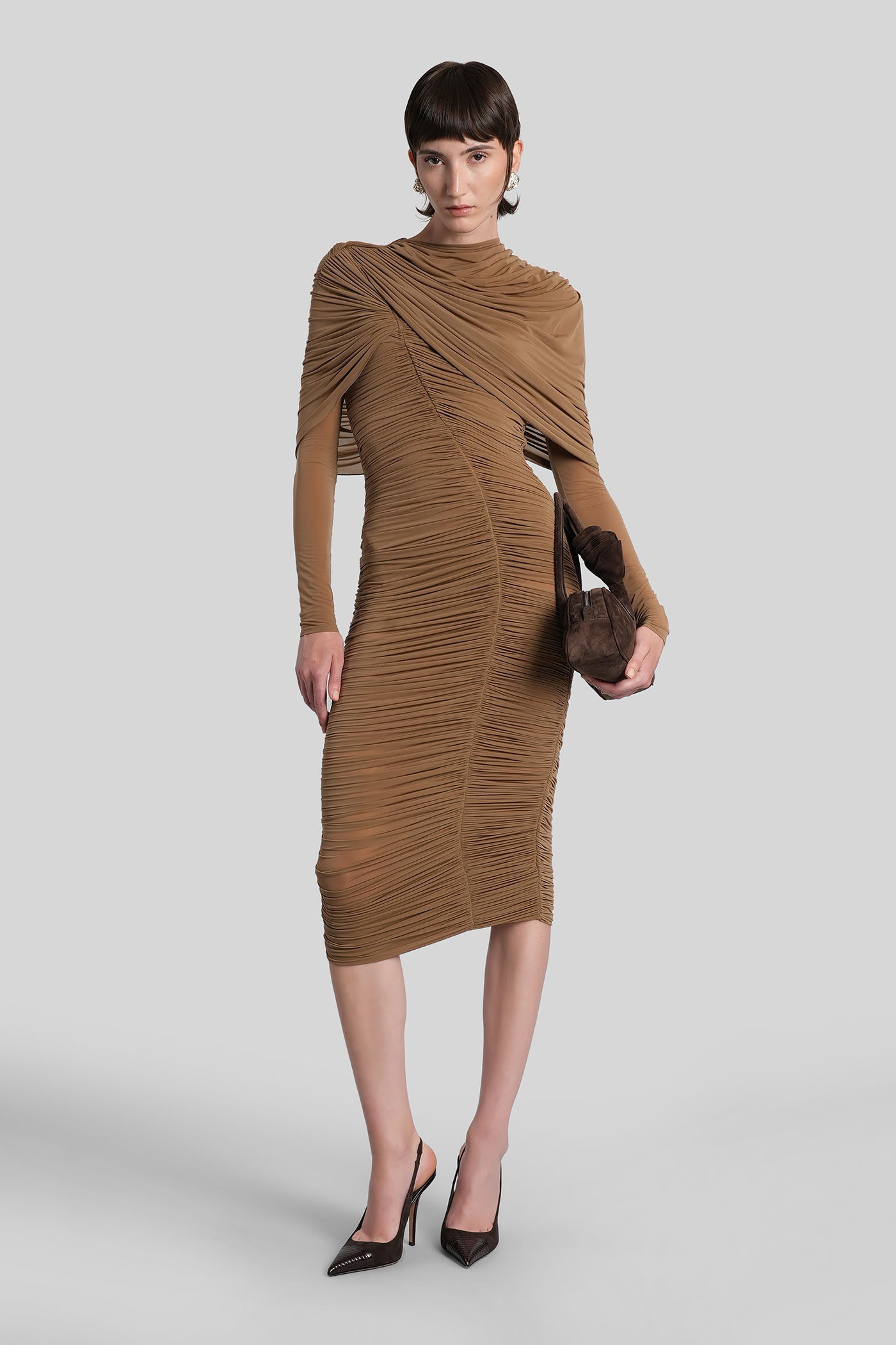 Dress 17 In Taupe Polyamide Polyester