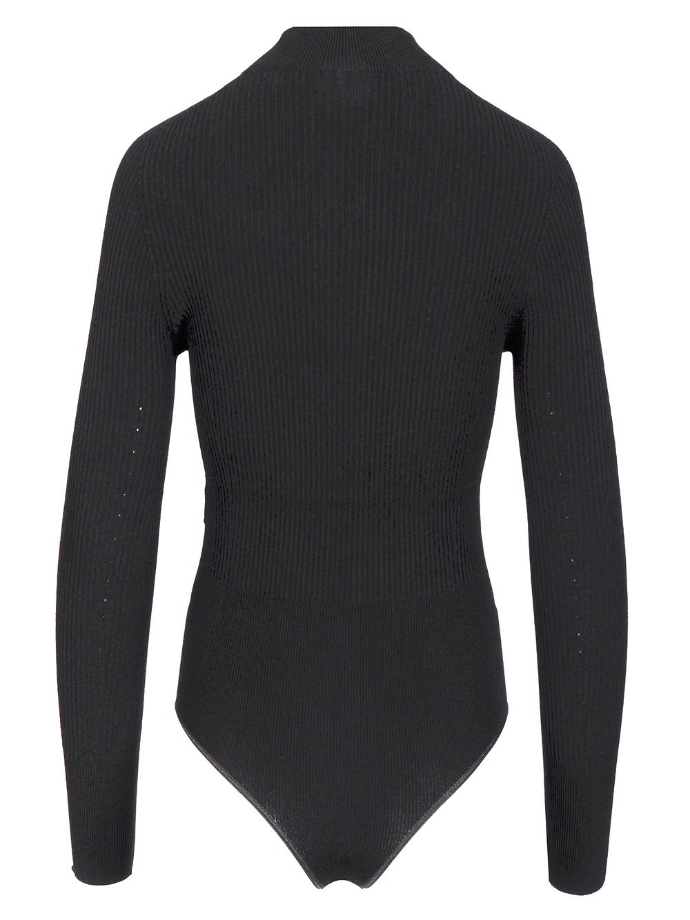 Alaïa Mock-neck Long Sleeve Bodysuit In Black