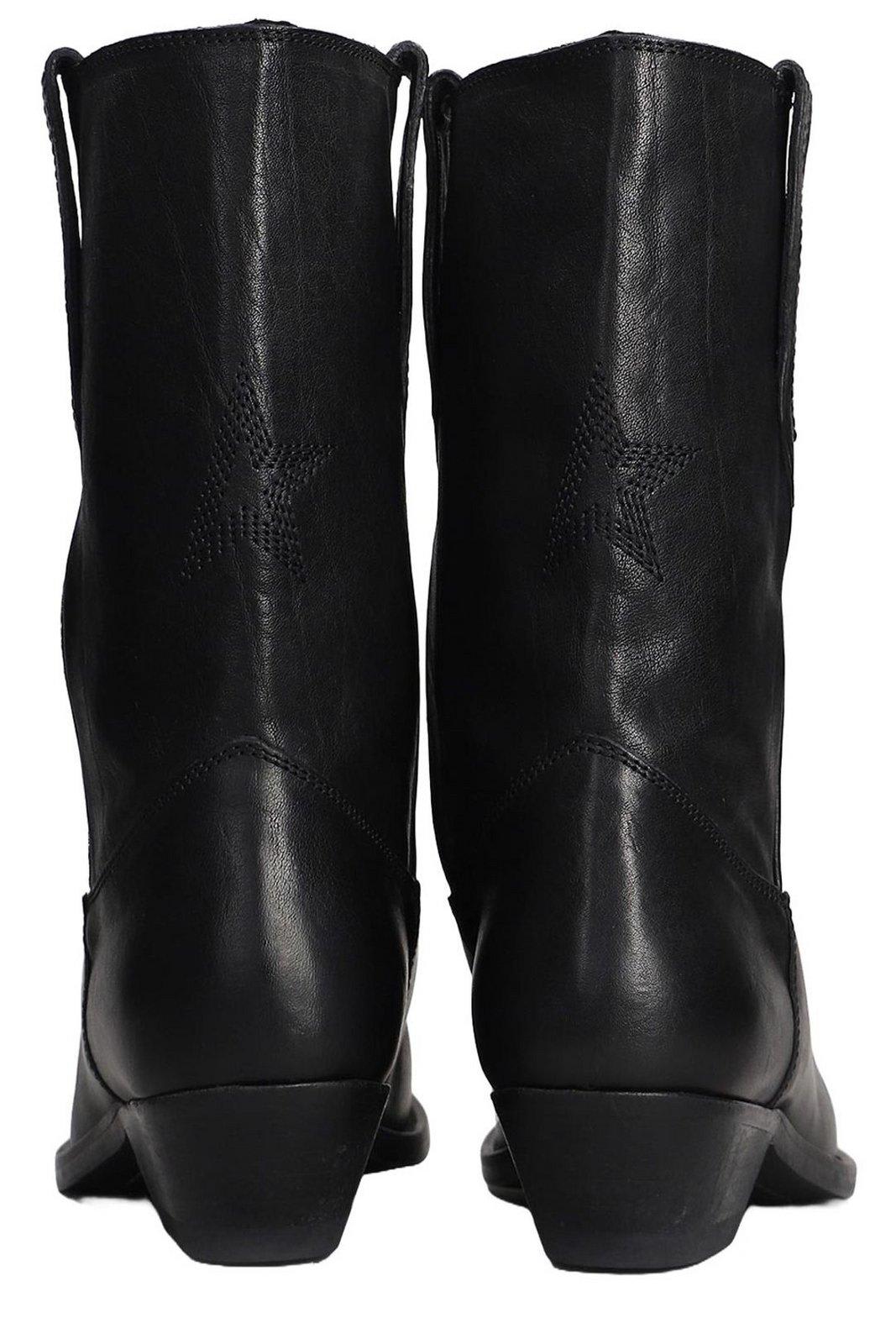 Shop Golden Goose Wish Star Ankle Boots In Black