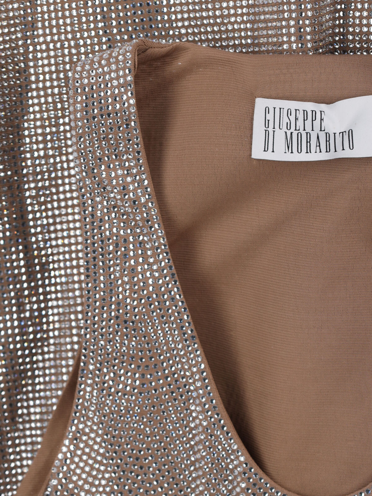 Giuseppe Di Morabito Metallic Scoop Neck Sleeveless Dress In Brown