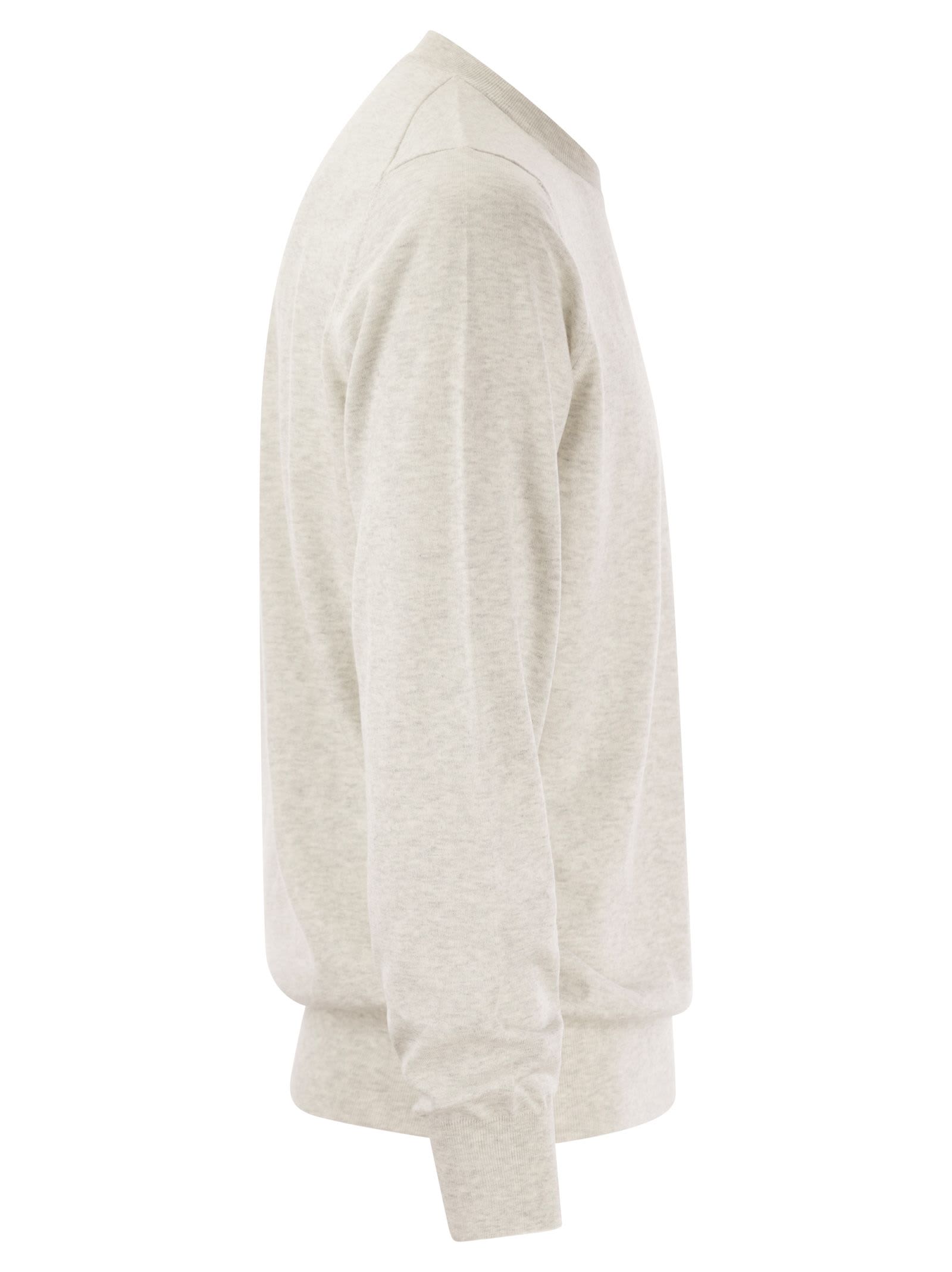 Shop Brunello Cucinelli Lightweight Cotton Jersey In Light Grey