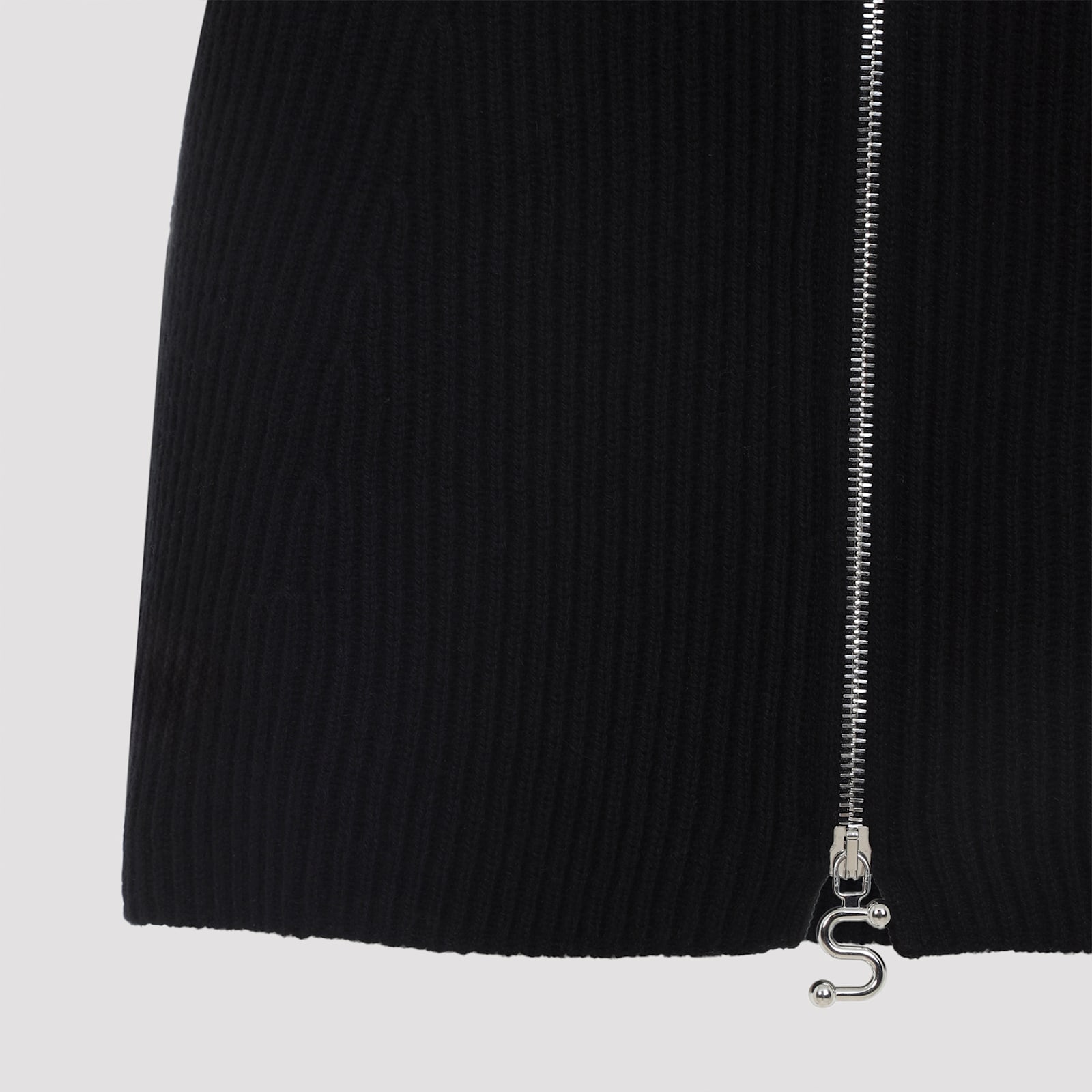 Sportmax Refolo Mini Skirt In Wool And Cashmere In Black