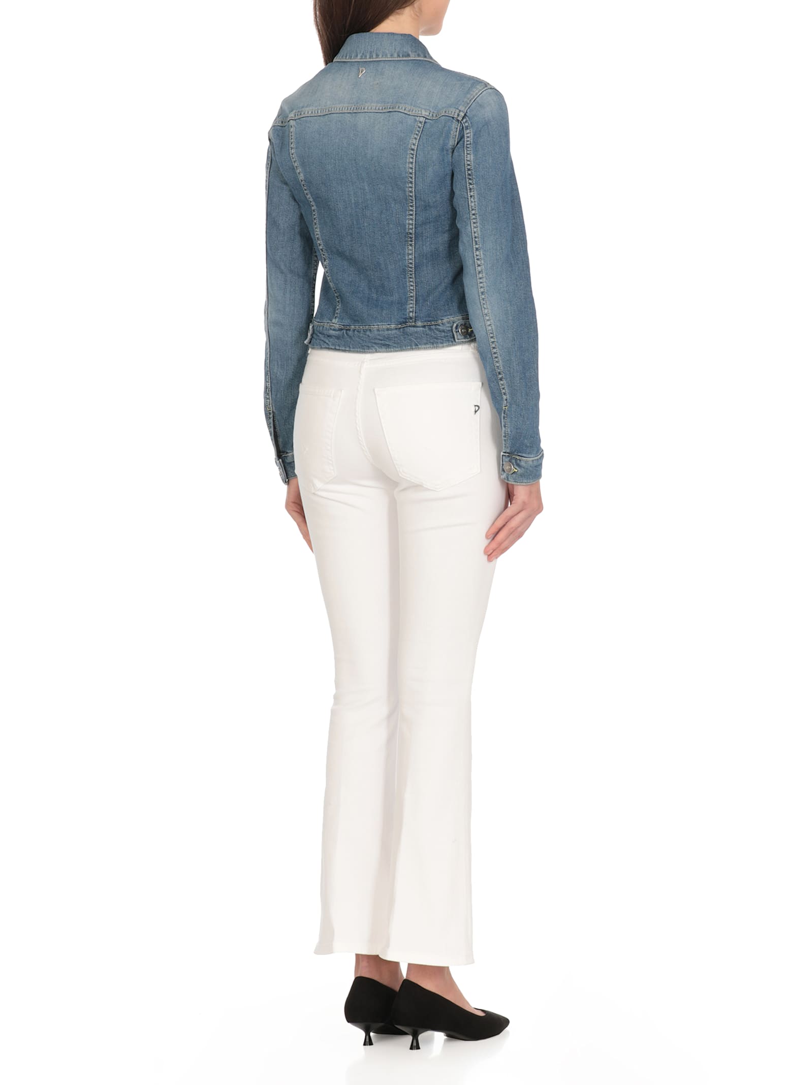 Dondup Denim Jacket With Long Sleeves And Collared Neck In Blue