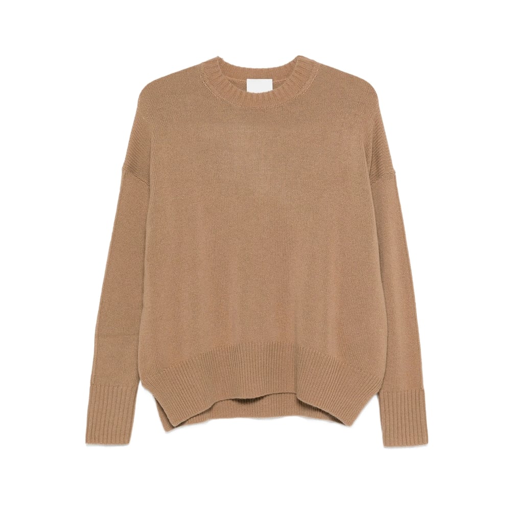 Allude Cashmere Crewneck Sweater In Brown