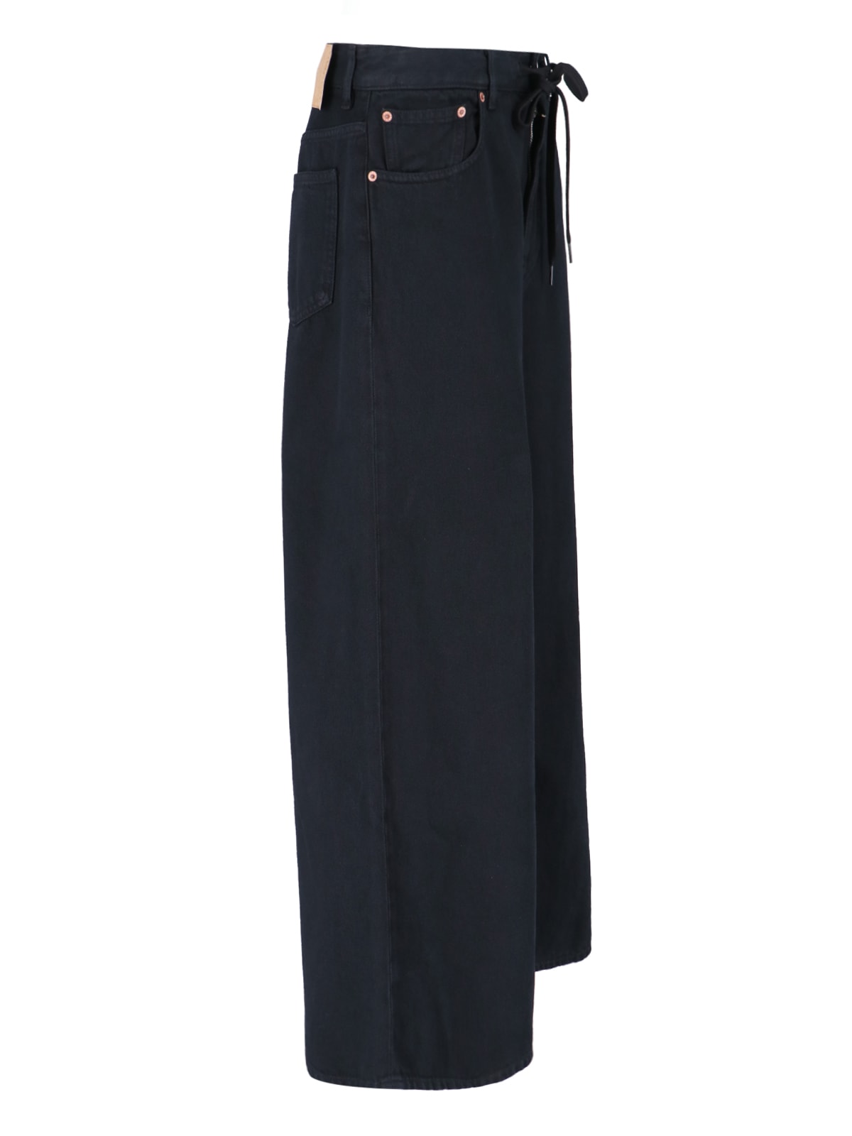 Mm6 Maison Margiela Wide-leg Cotton Jeans In Black