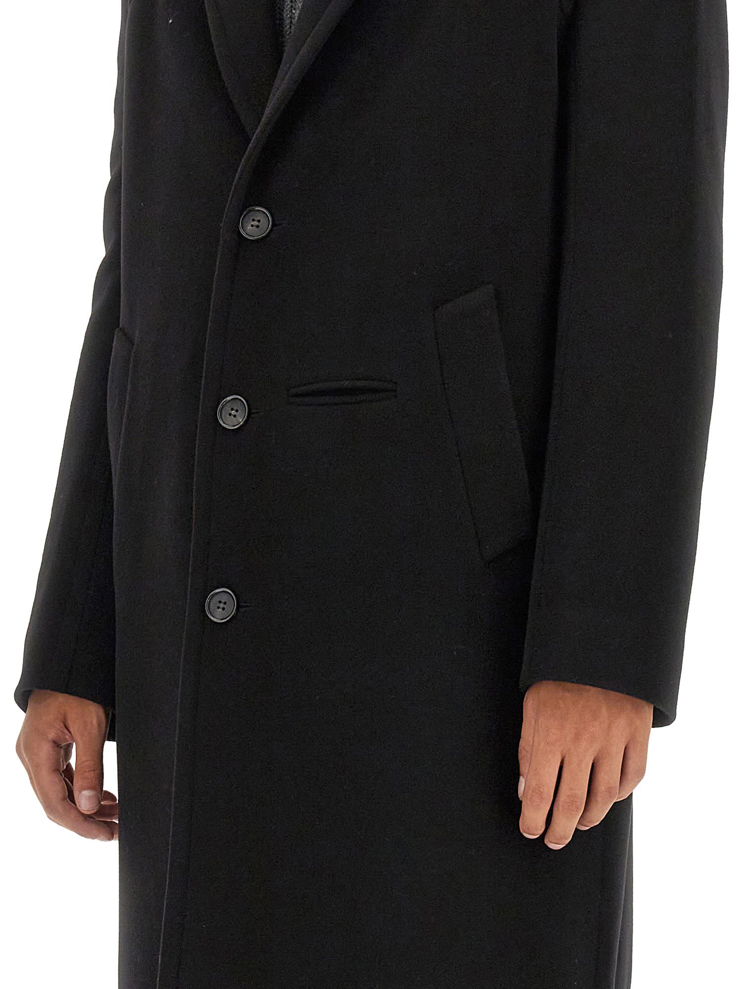 Alexander Mcqueen Single-breasted Coat In Black