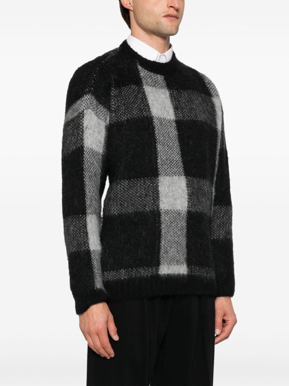 Shop Emporio Armani Sweater In Black Grey Square