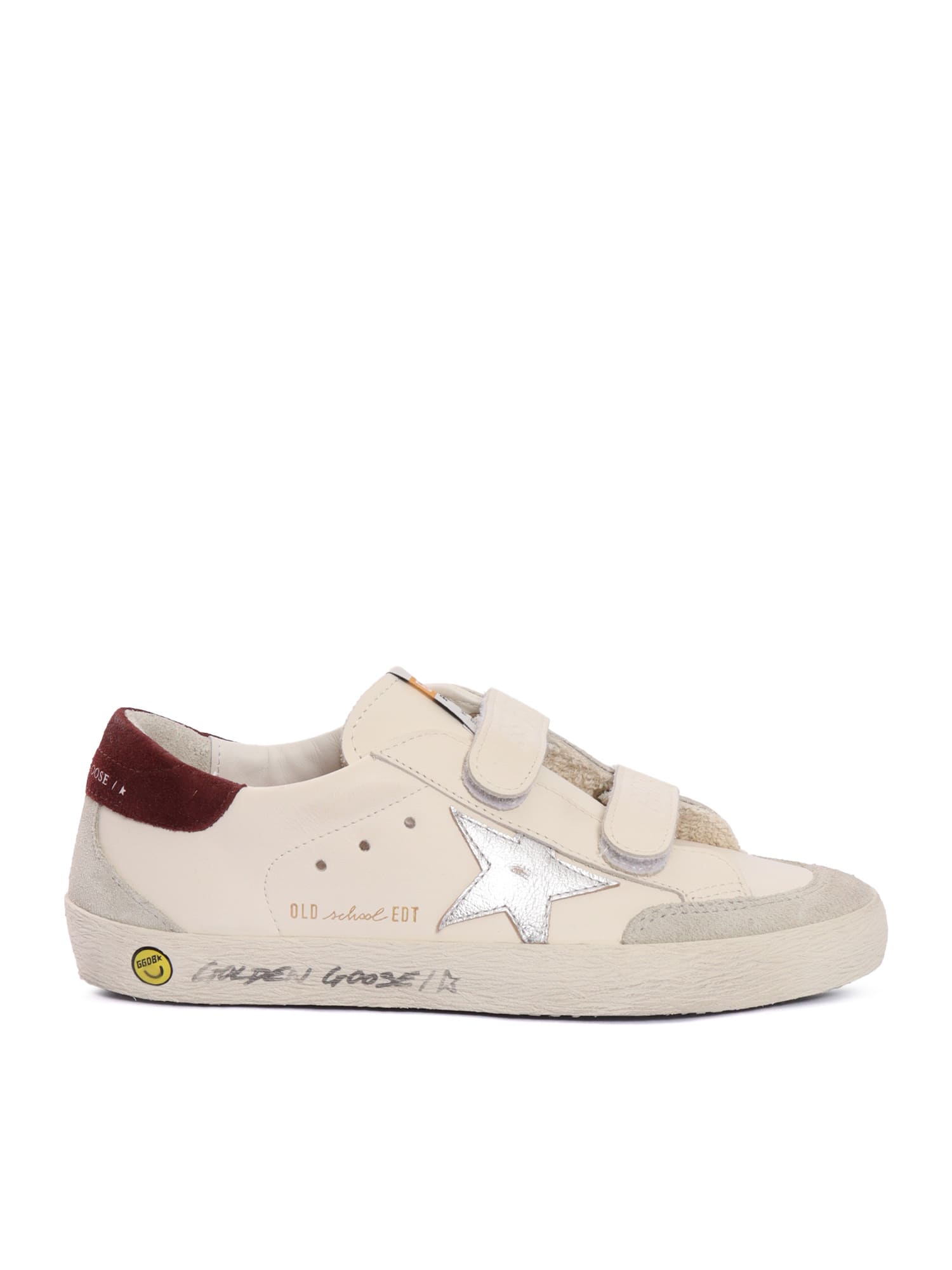 Golden Goose Old School Leather Upper And Toe Laminated Star Suede Penstar Heel And Spur Signature Foxing Sneaker In White