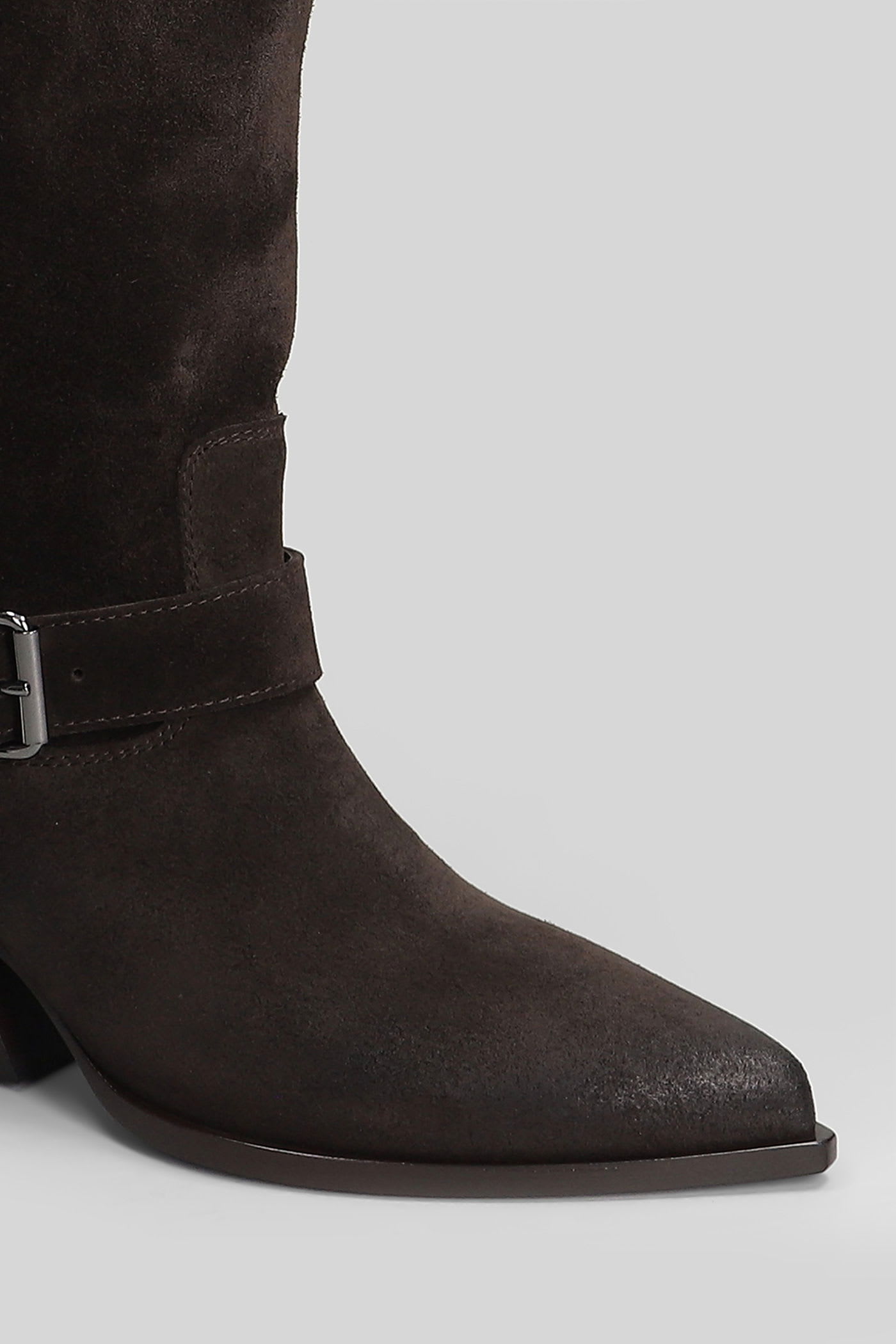 Elena Iachi 65mm Buckle-detailing Knee-high Boots In Brown