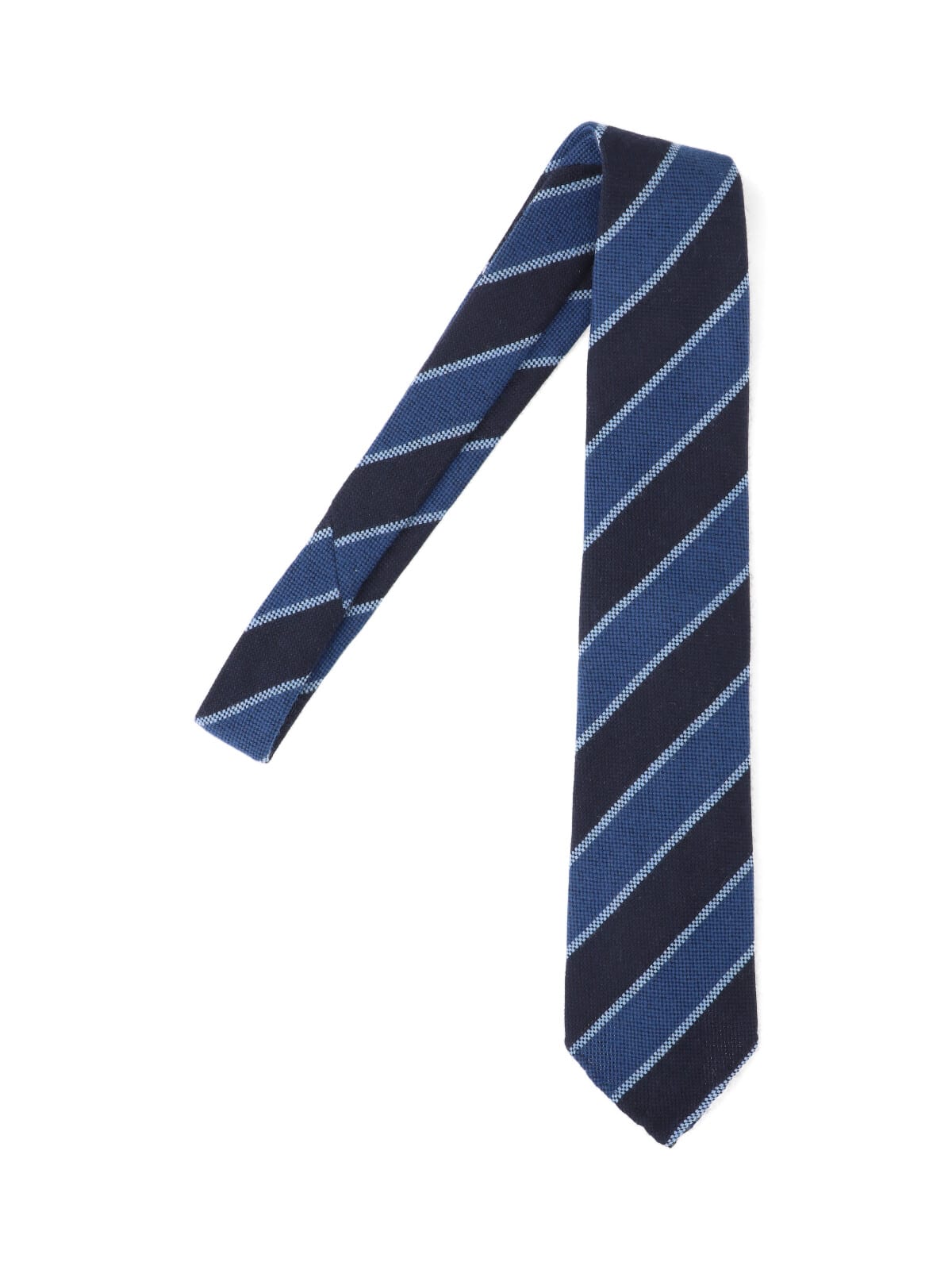 Cesare Attolini Striped Narrow Width Textured Ties Collection In Blue