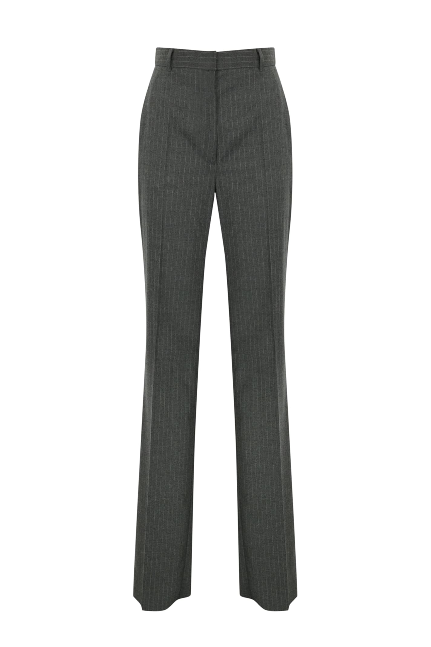 Gong Trousers In Pinstripe Wool Flannel