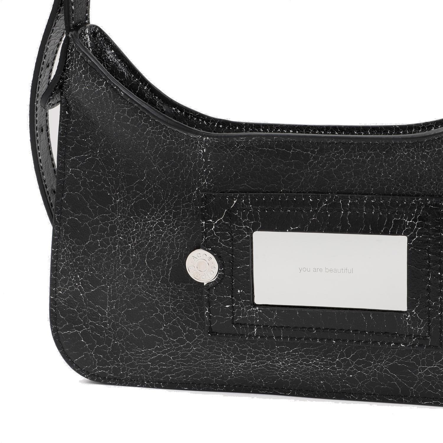 Shop Acne Studios Platt Zip-up Shoulder Bag In 900 Black