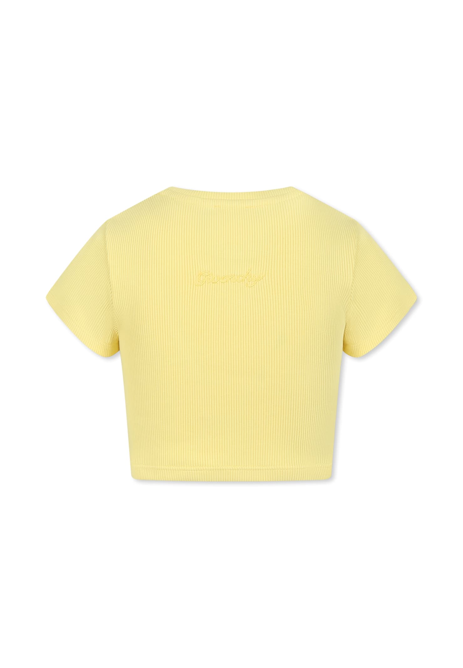 Givenchy Yellow Crop T-shirt For Girl With 4g Motif In Yellow