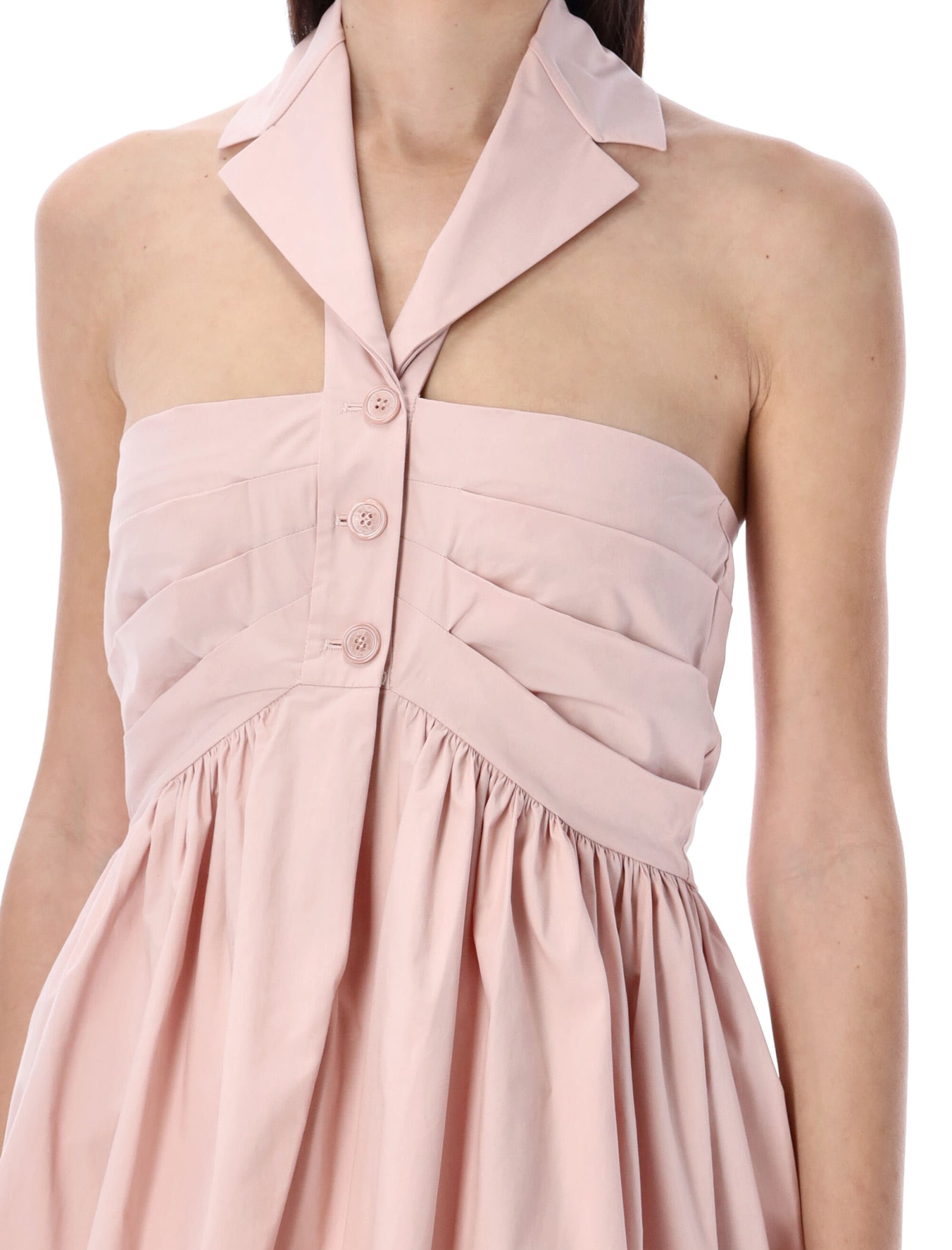 Philosophy Di Lorenzo Serafini Chic Mini Dress With Partial Button Closure In Pink