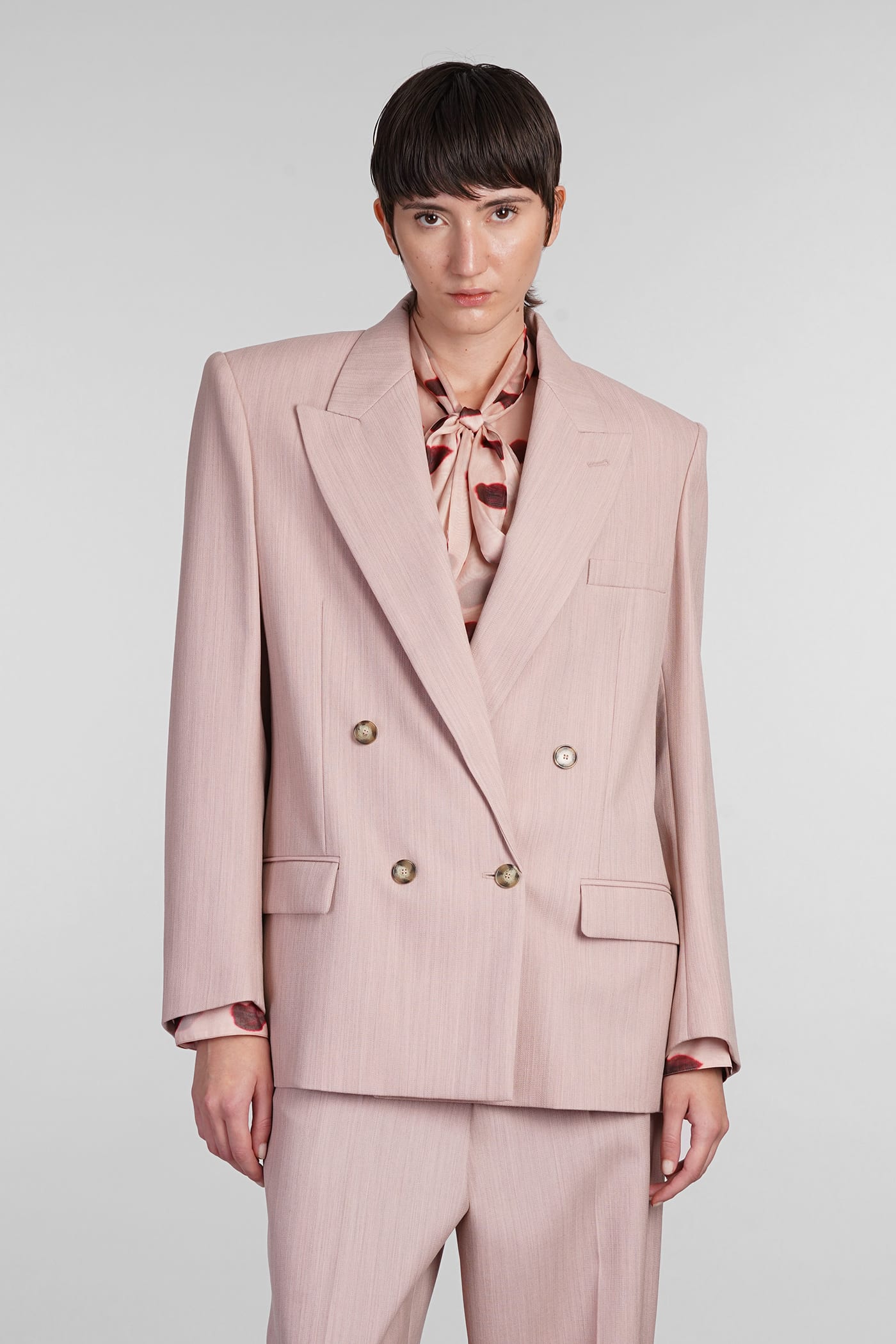 Shop Stella Mccartney Blazer In Rose-pink Wool