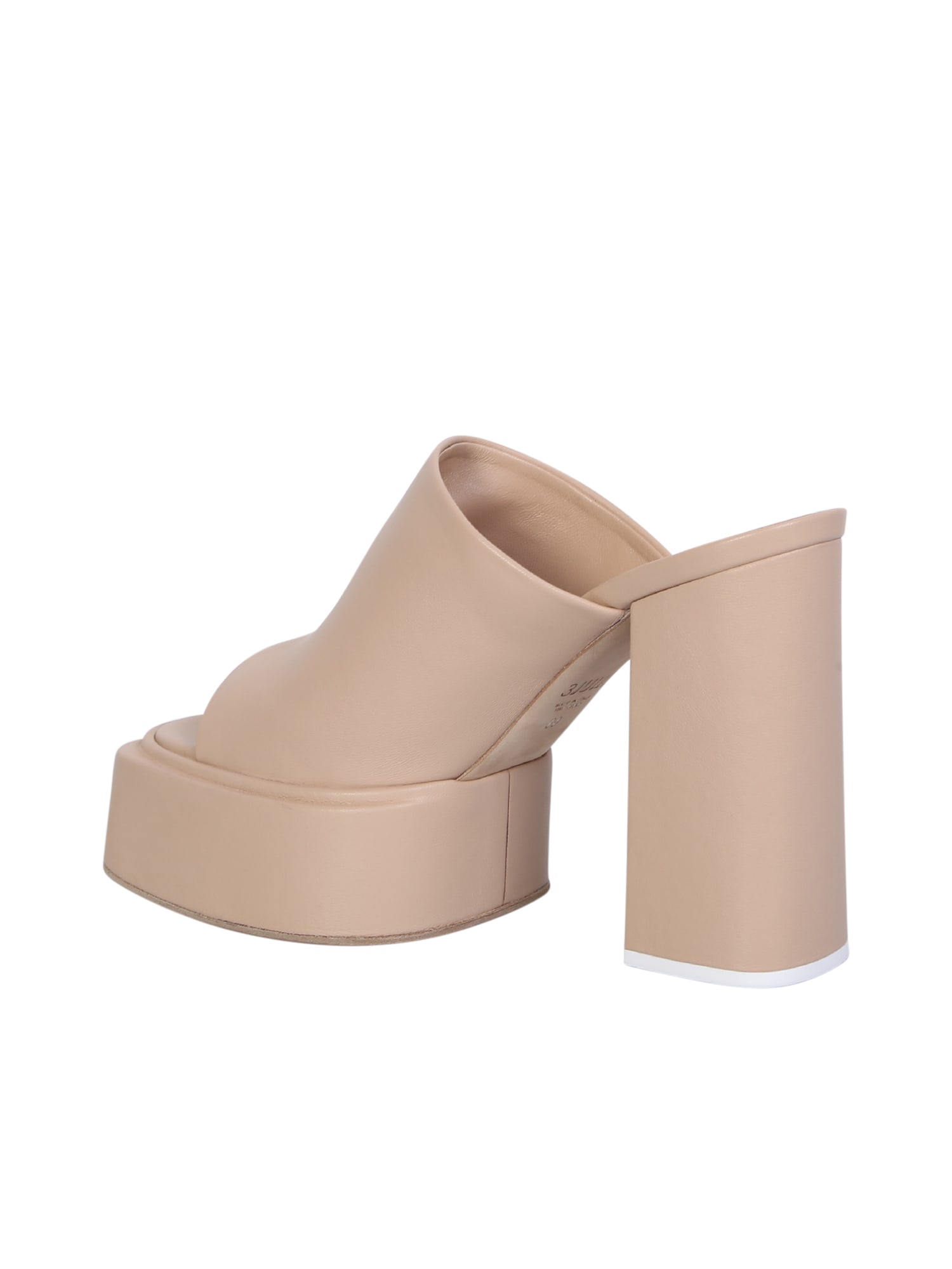 Shop 3juin Beige Suede Platform Mules