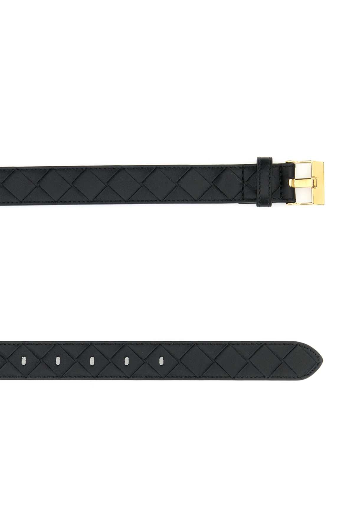 BOTTEGA VENETA BLACK LEATHER WATCH BELT 