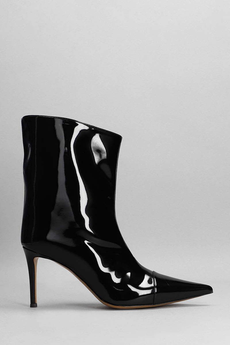 Alexandre Vauthier High Heels Ankle Boots In Black Polyuretan
