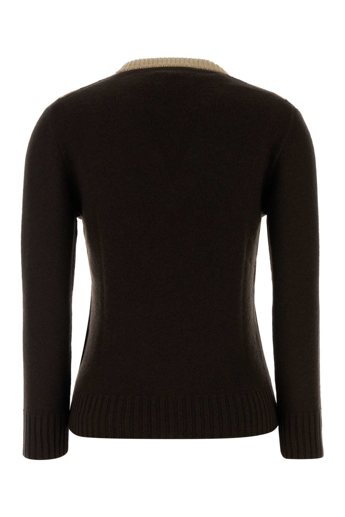 Valentino Garavani Chocolate Wool Sweater In Brown