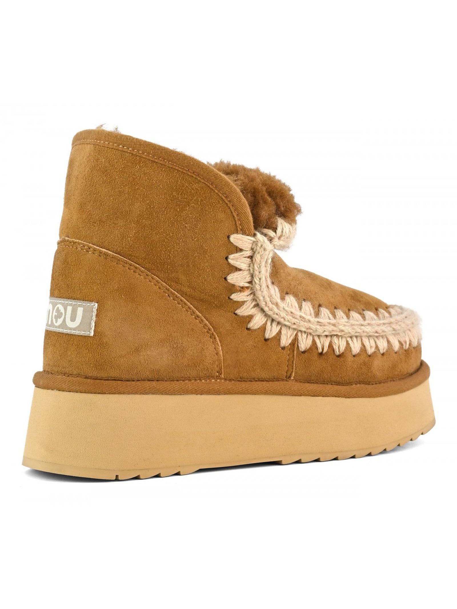 Mou Mini Eskimo Platform Boot In Cognac Suede In Brown