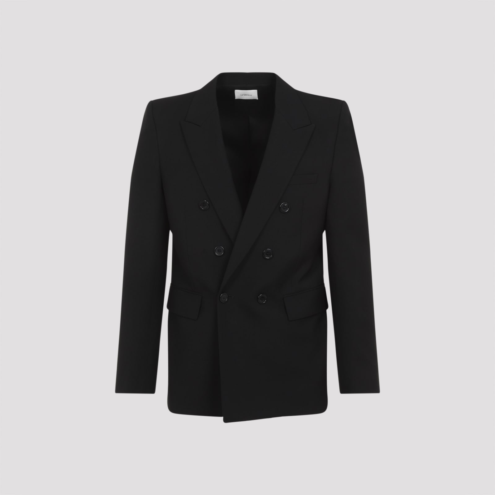 Shop Saint Laurent Wool Blazer In Noir