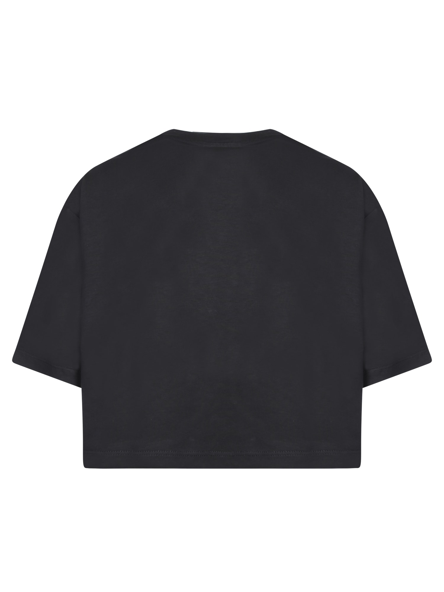 Shop Balmain Black Cropped Logo T-shirt