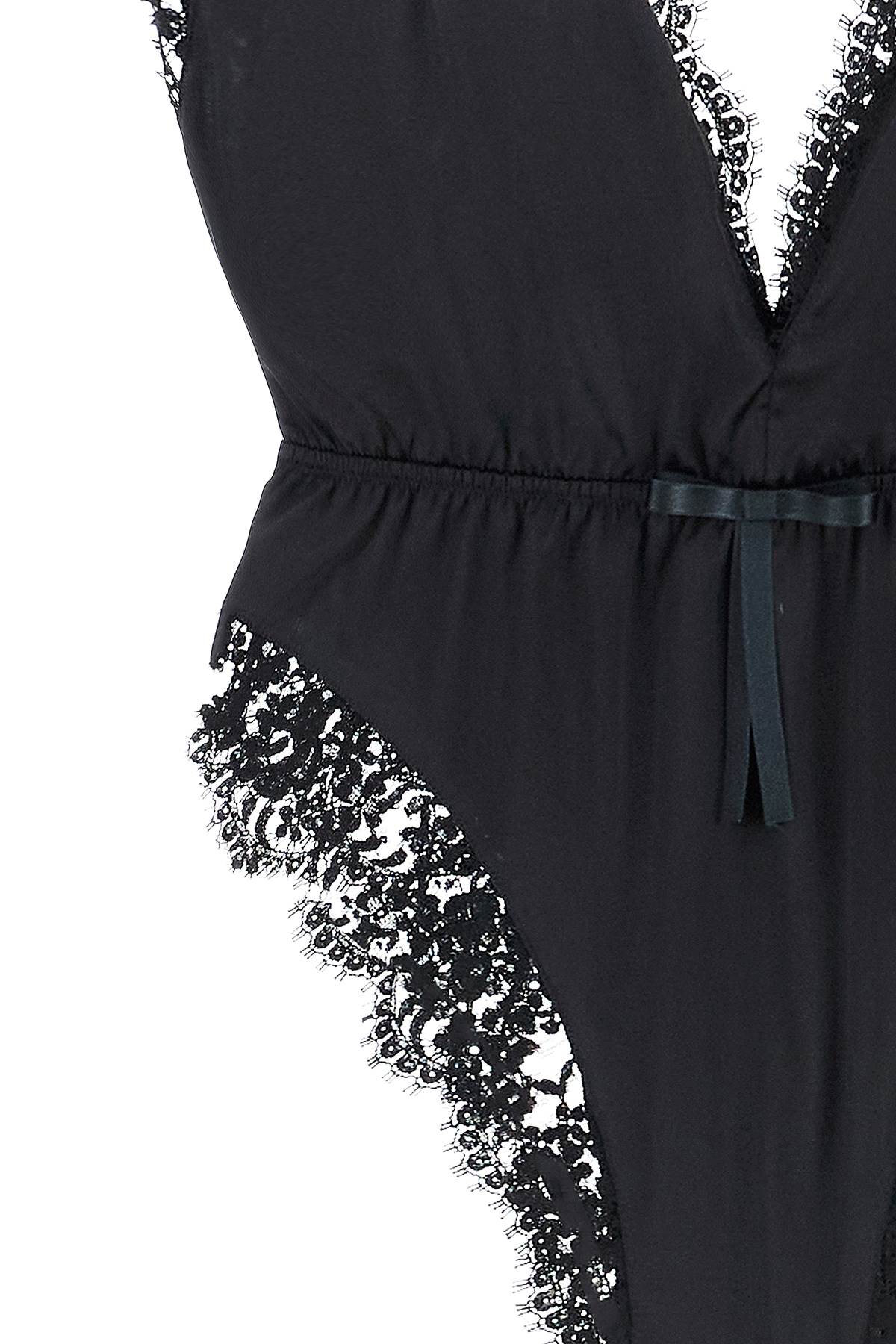 Dolce & Gabbana Silk And Lace Lingerie Set For The In Nero (black)