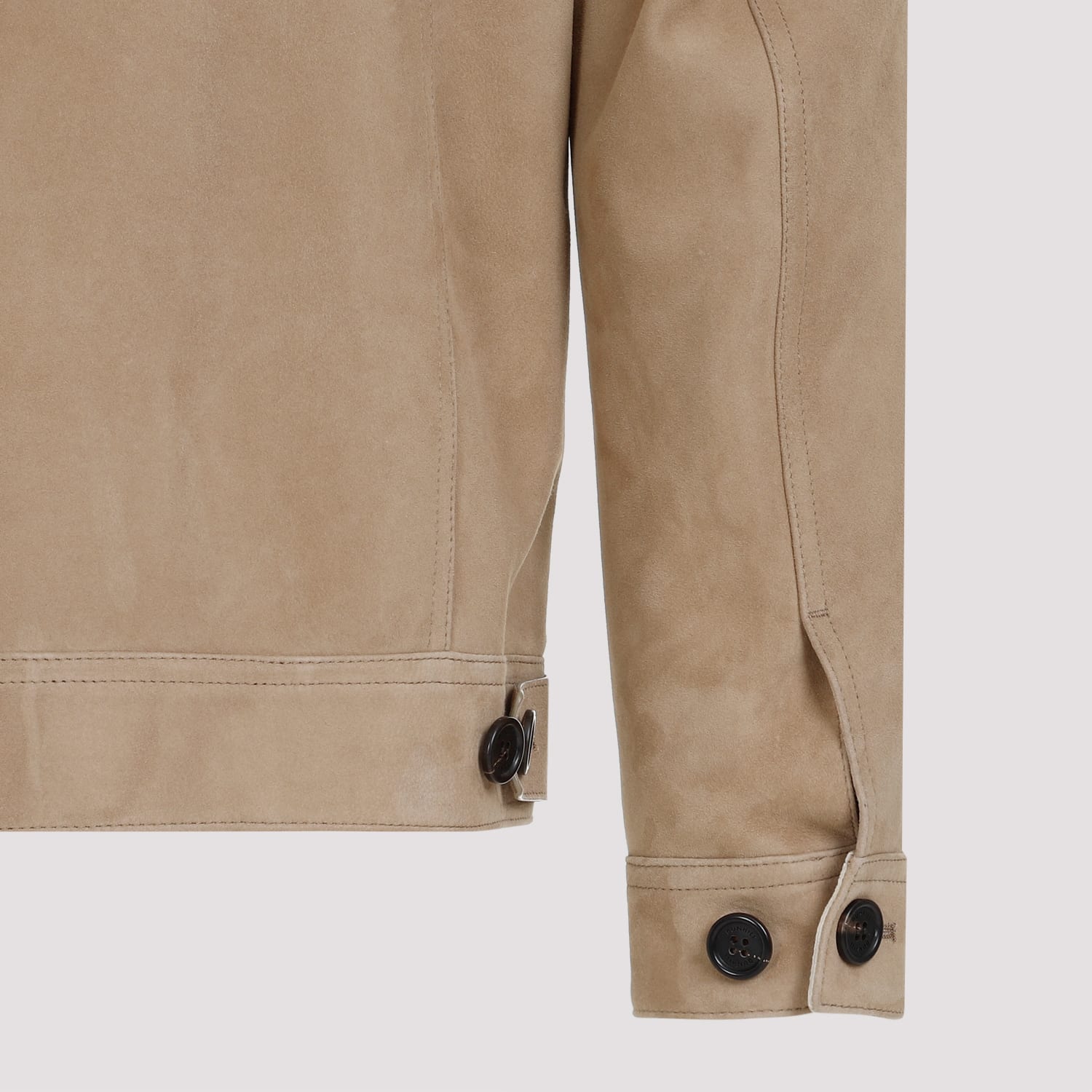 Shop Dunhill Suede Tailored Jacket In Fawn