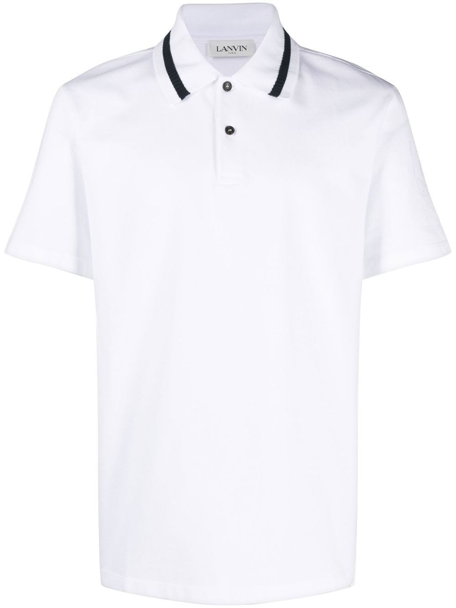Lanvin White Cotton Polo Shirt