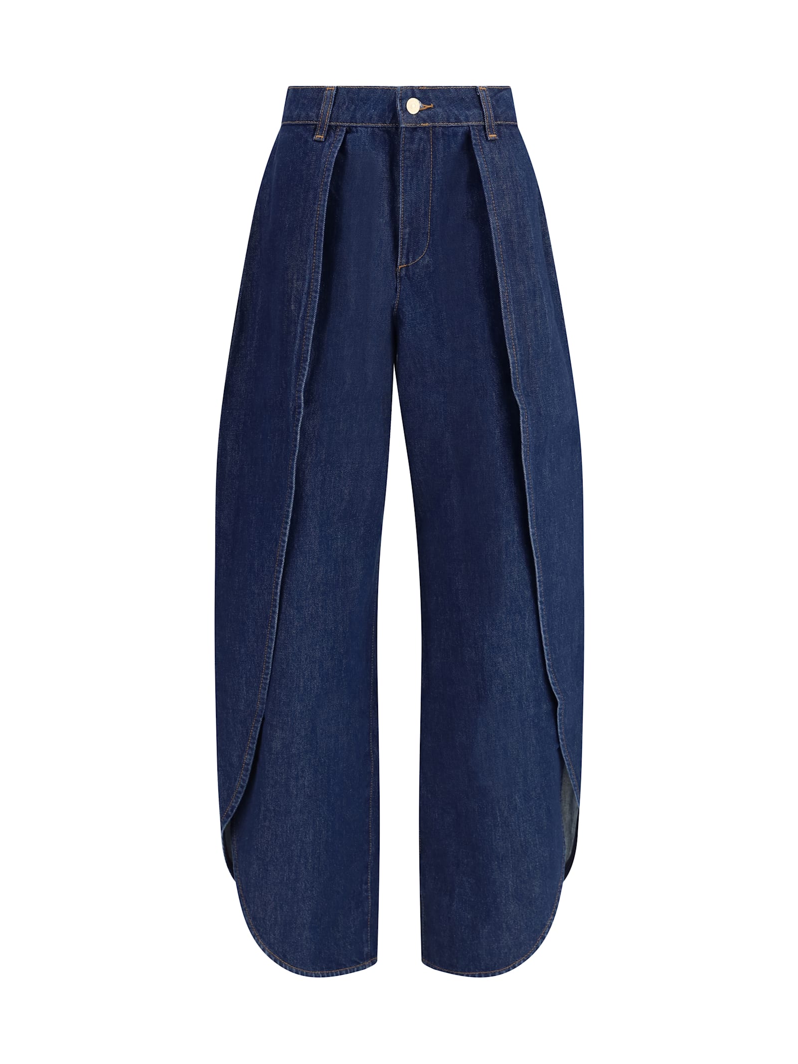 7 For All Mankind Womens Blue Petal Tulip Barrel-leg Denim Jeans In Blue