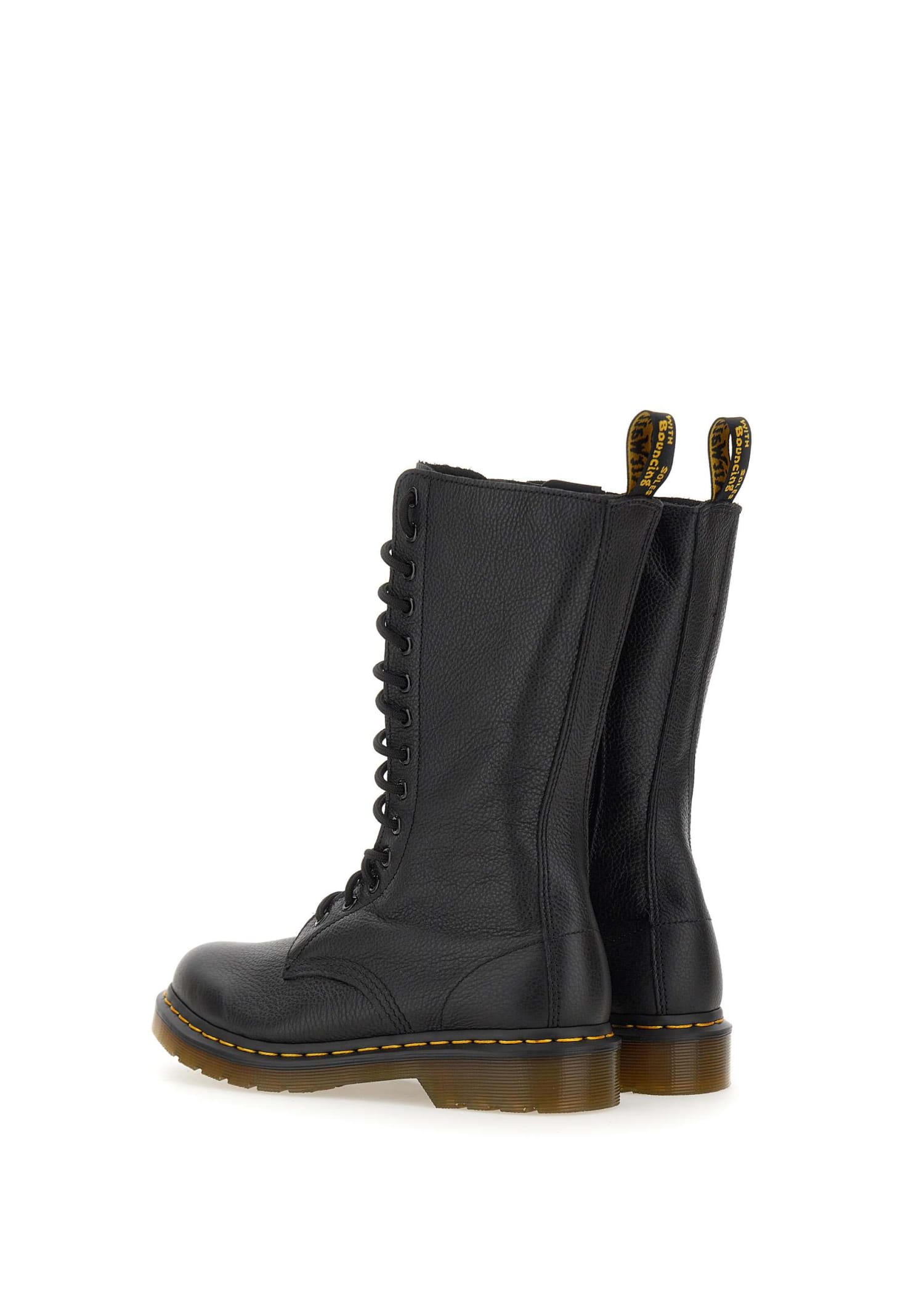 Shop Dr. Martens' 1b99 Leather Amphibians In Black Virginia