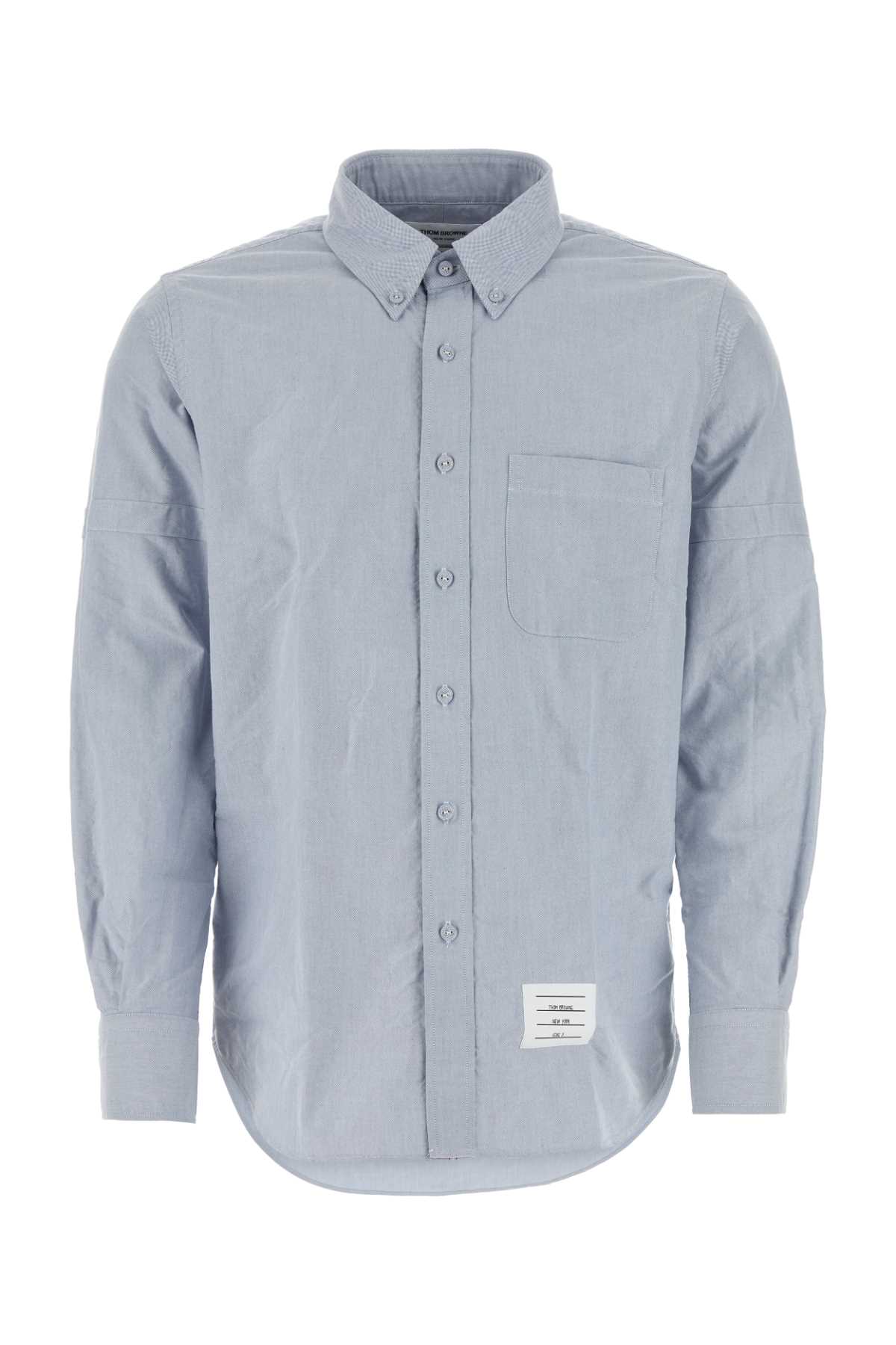 Shop Thom Browne Cerulean Oxford Shirt In Lightblue