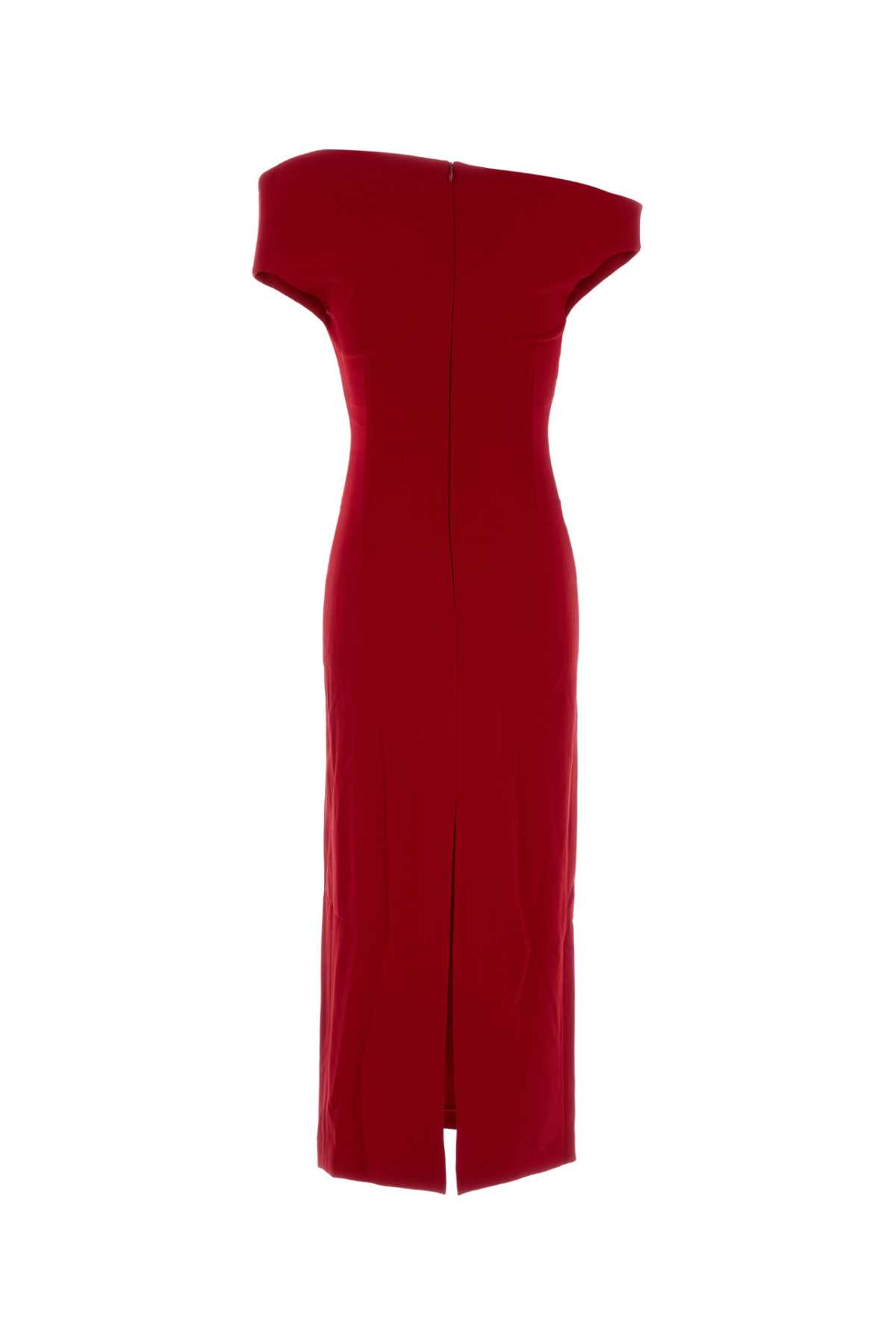 Magda Butrym One-shoulder Stretch-wool Crepe Midi Dress In Red