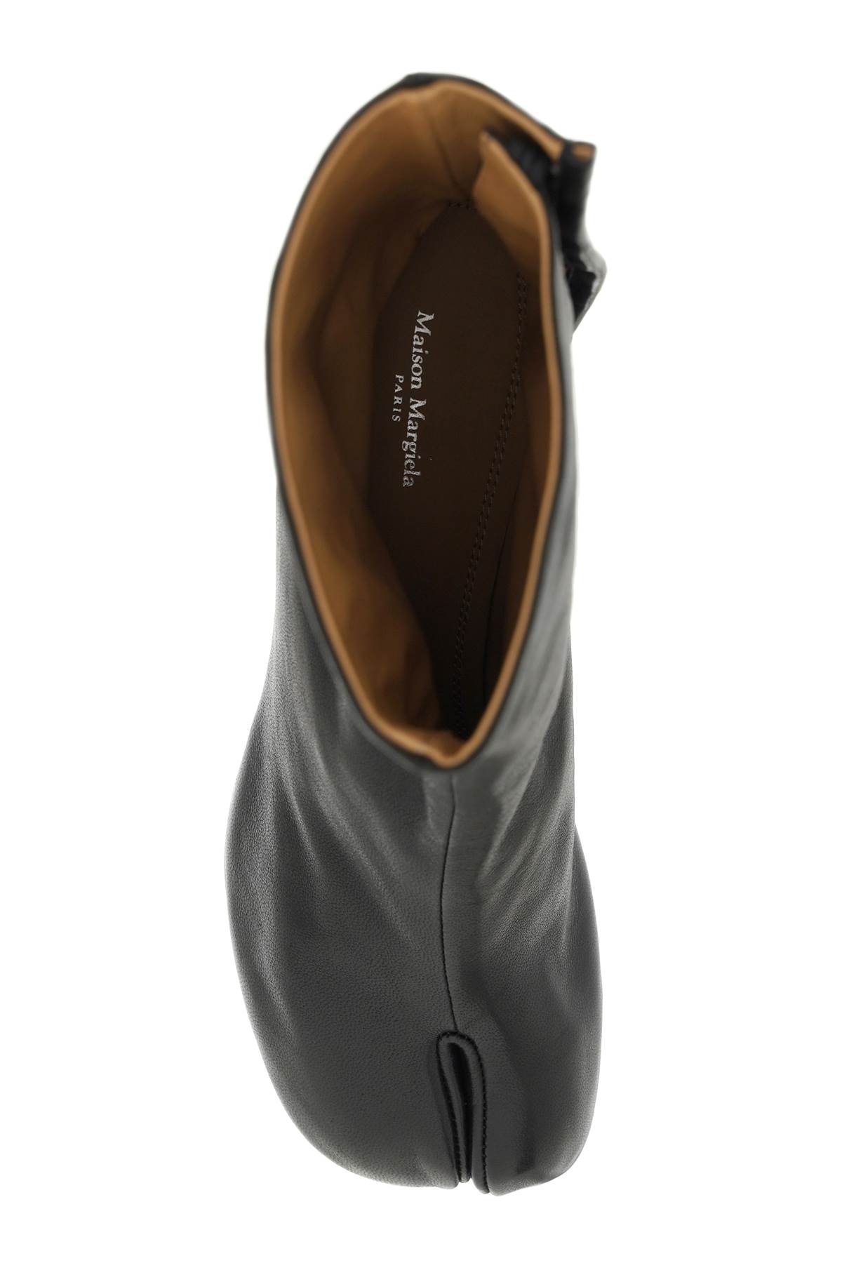 Shop Maison Margiela Leather Tabi Ankle Boots In Black (black)