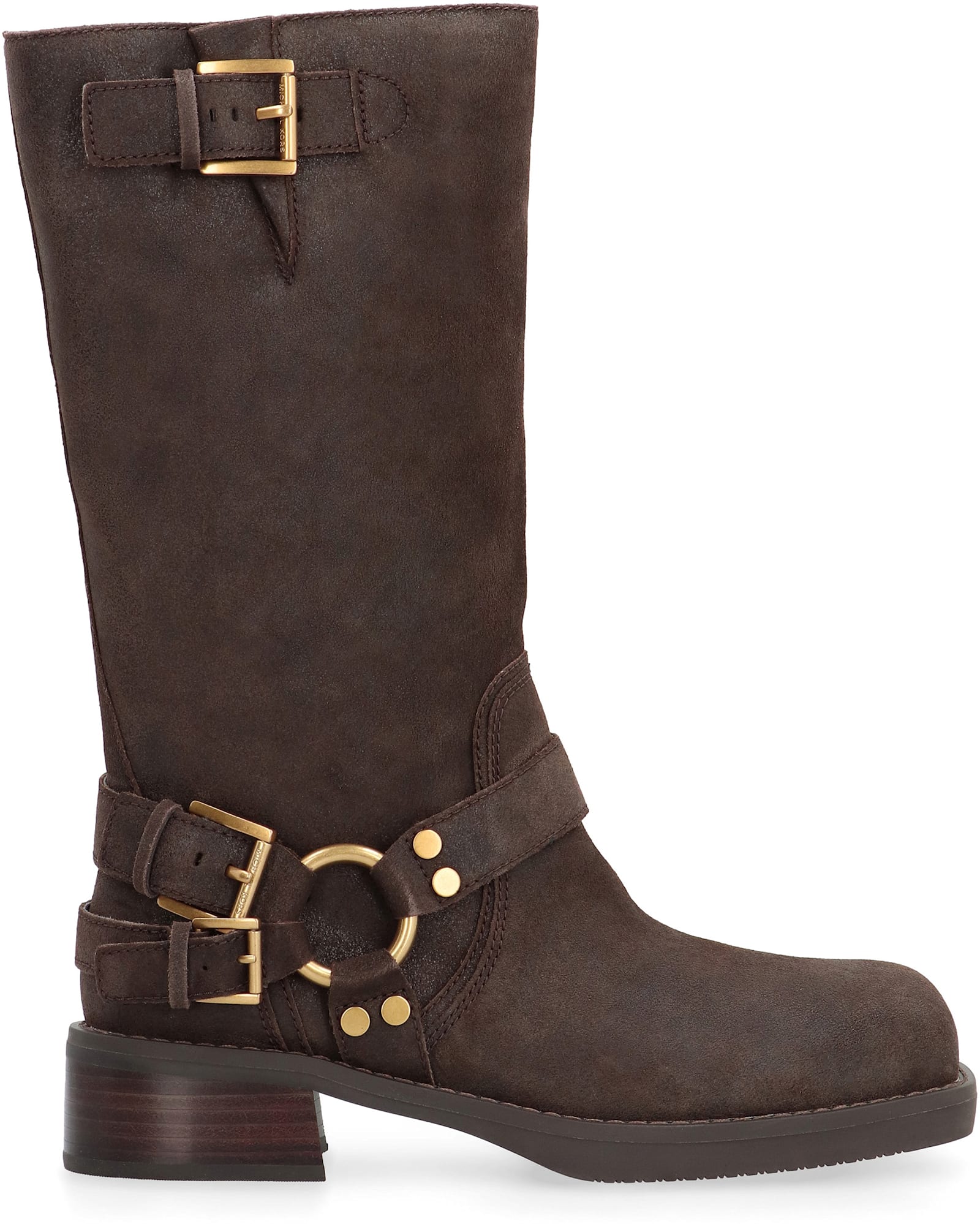 Michael Michael Kors Crosby Suede Knee High Boots In Brown