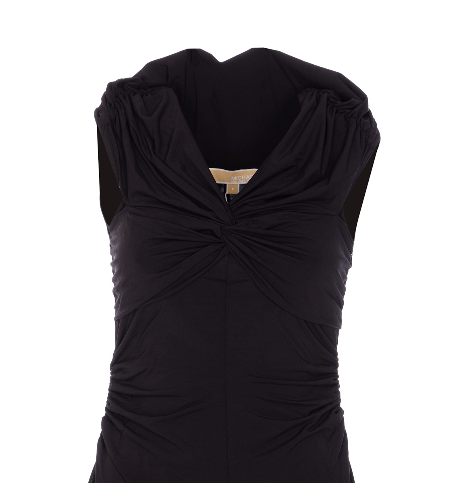 Michael Michael Kors Longuette Viscose Blend Dress With Bare Shoulders In Black