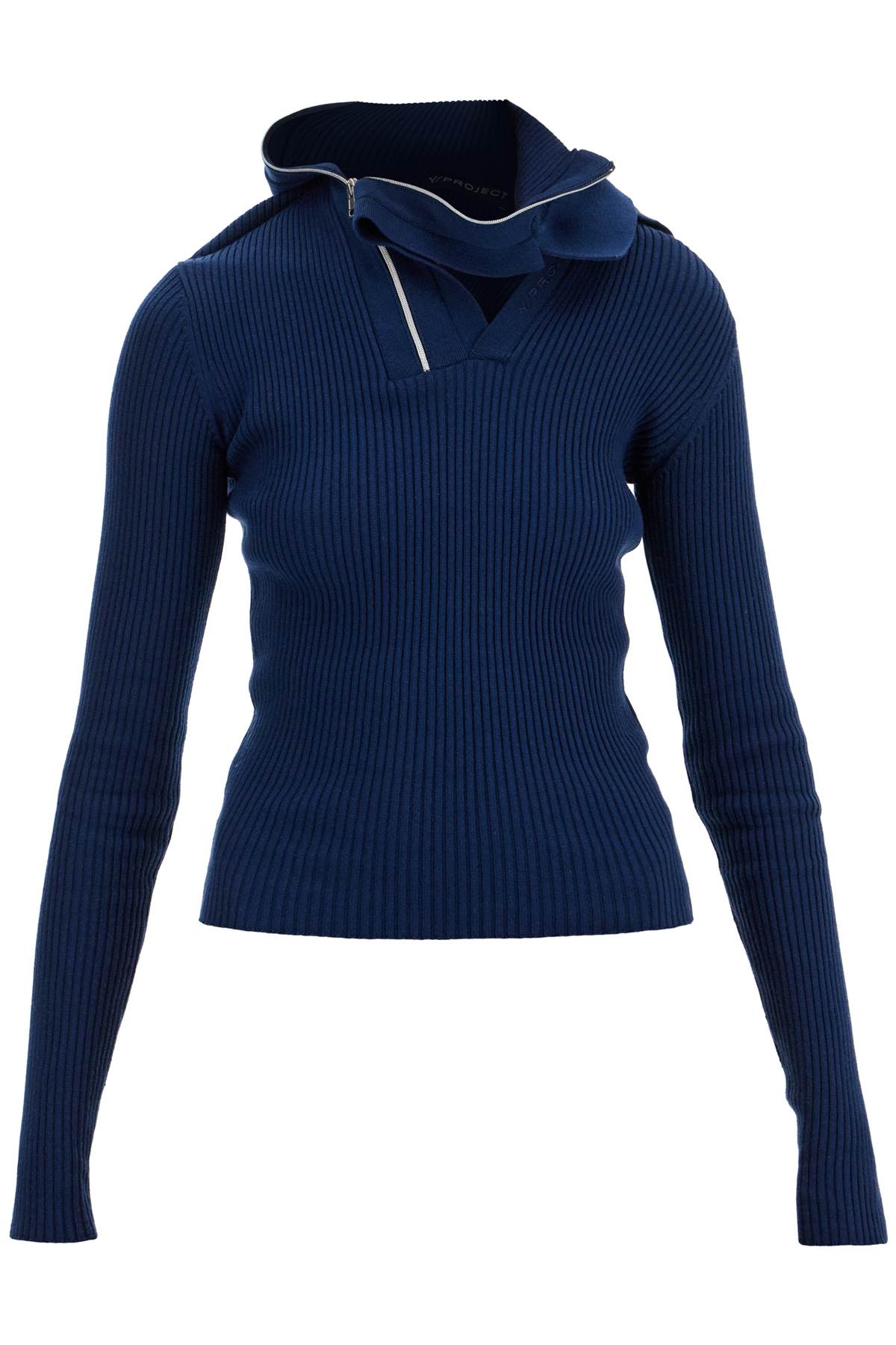 Shop Y/project Long-sleeved Top With Pin In Navy (brown)