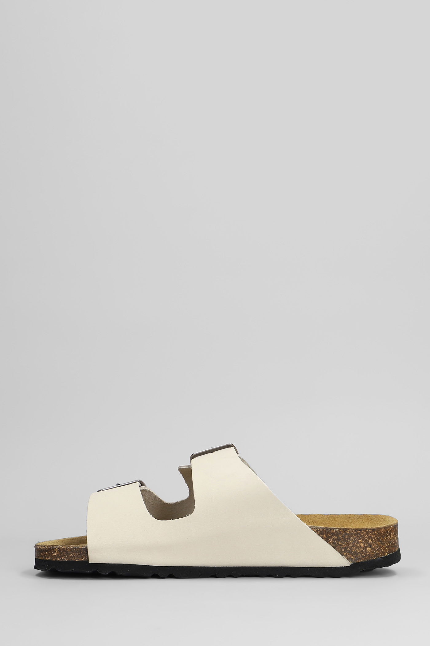 Cubanas Amalia Flats In White Leather In Neutral