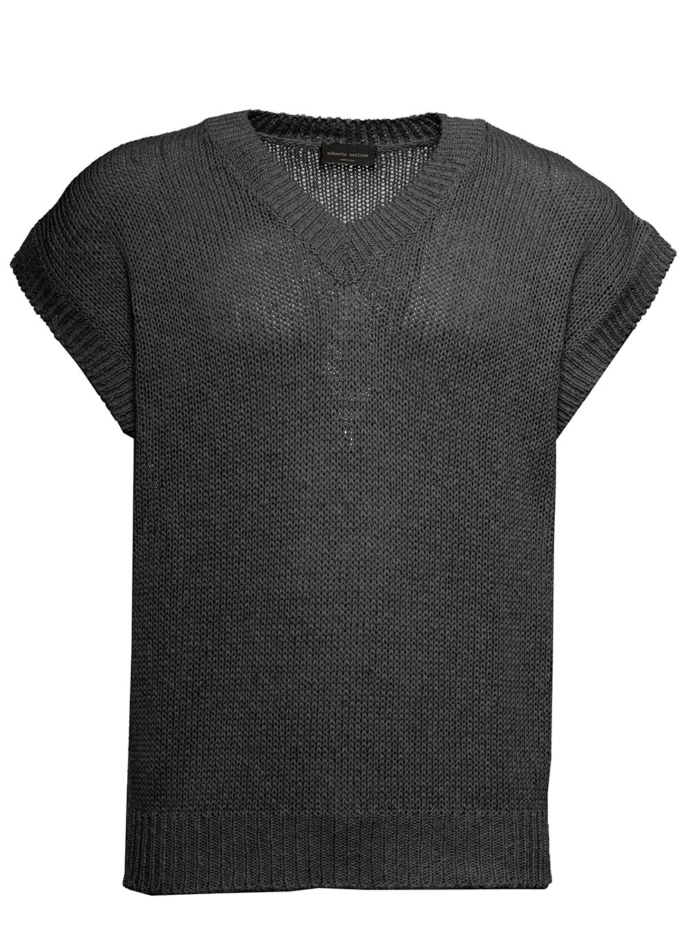 Roberto Collina Grey Cotton And Linen Vest