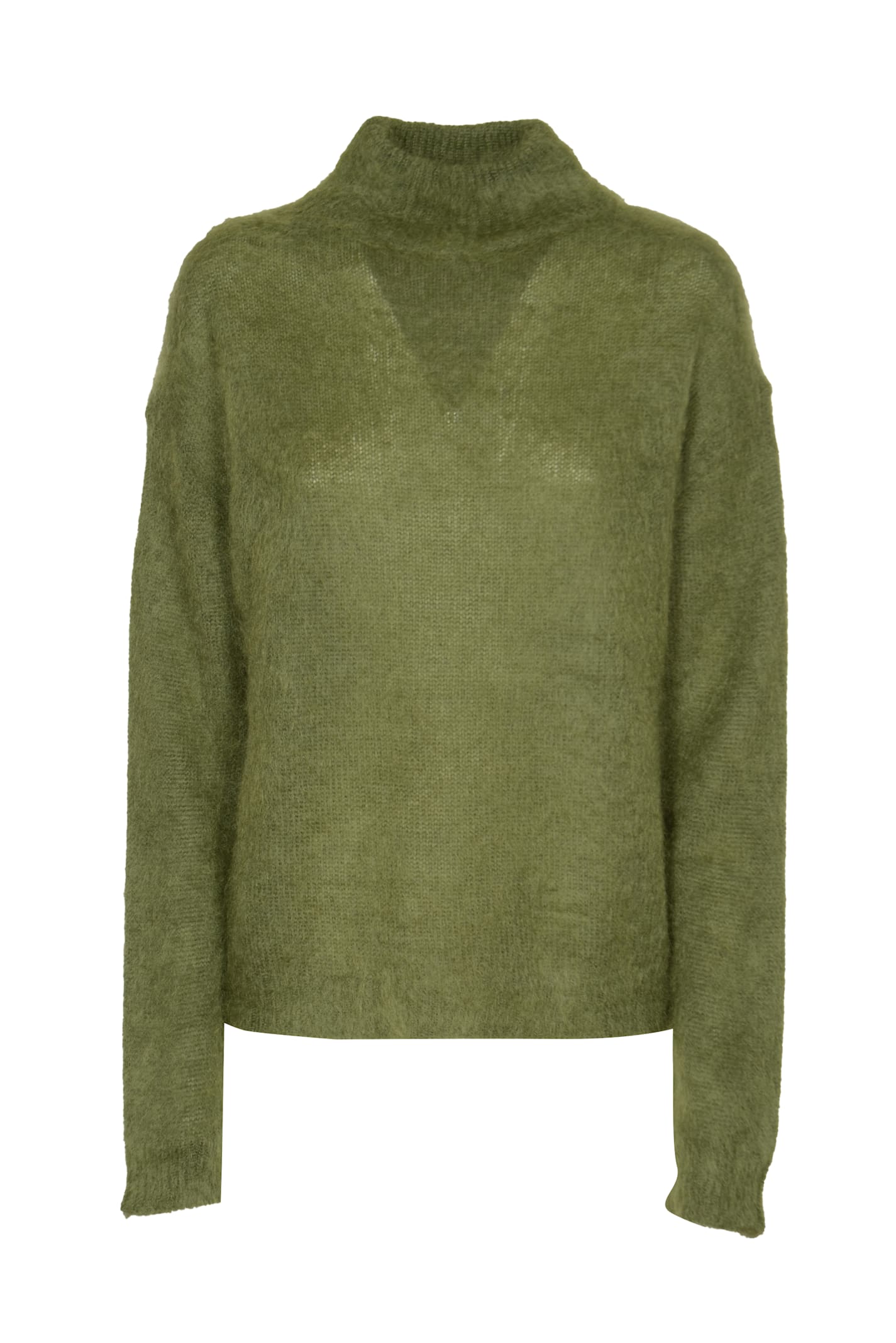 Shop Dondup Ribbed Neck Sweater In Green