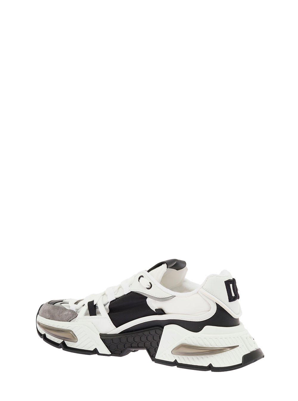 Shop Dolce & Gabbana Mens Airmaster Mix Of Materials Sneakers In White