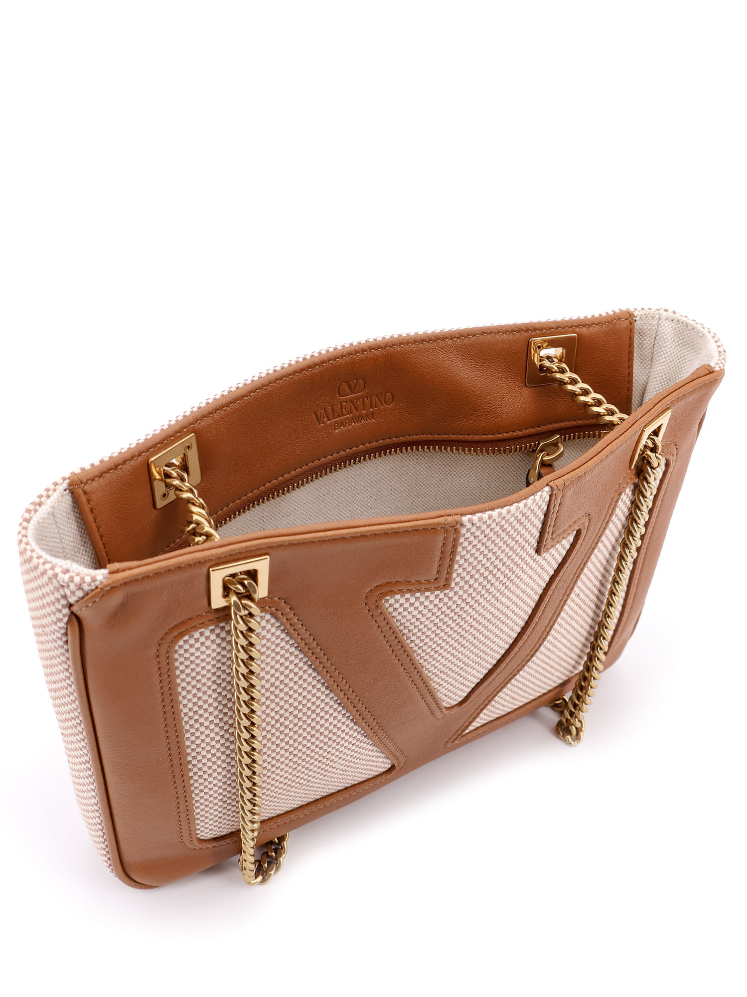 Valentino Garavani Viva Superstar Canvas Shoulder Bag In Brown