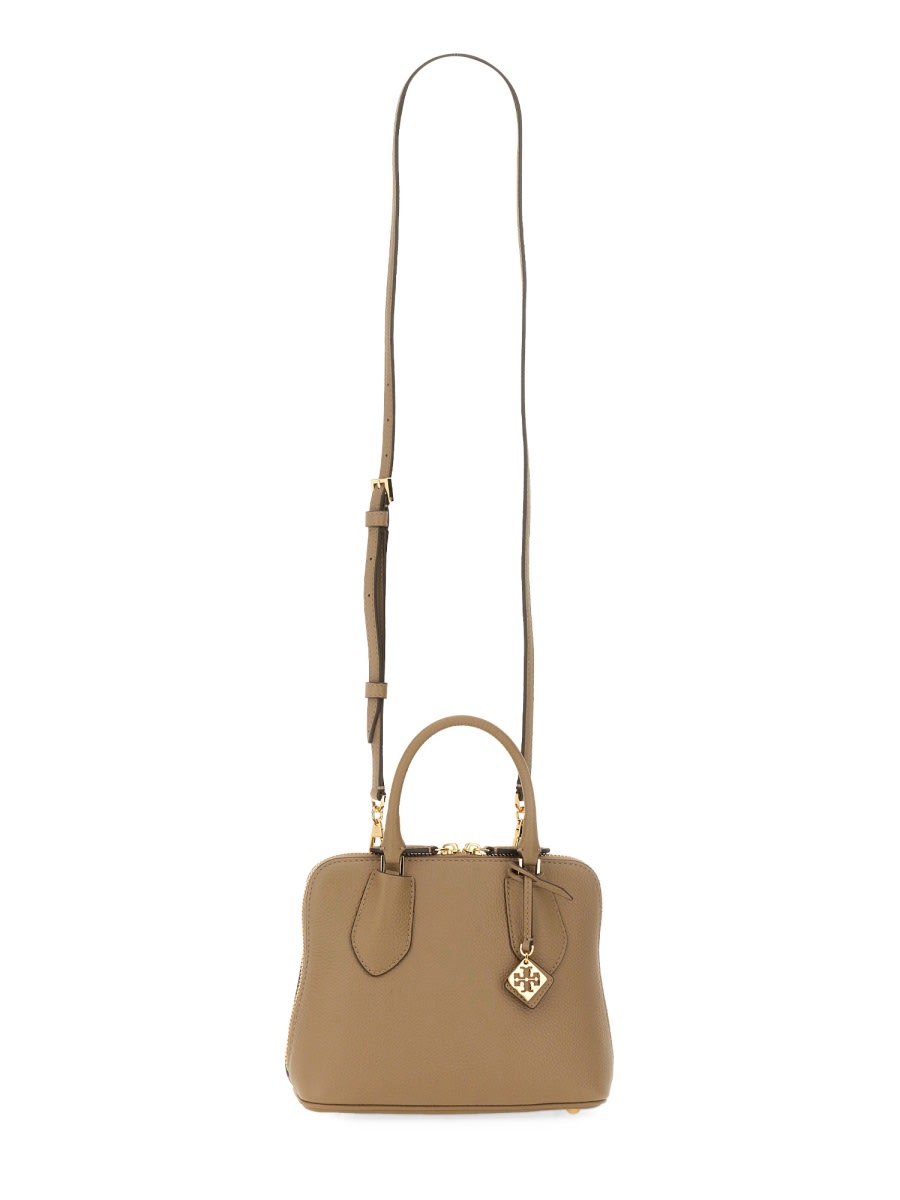 Shop Tory Burch Mini Swing Bag In Beige