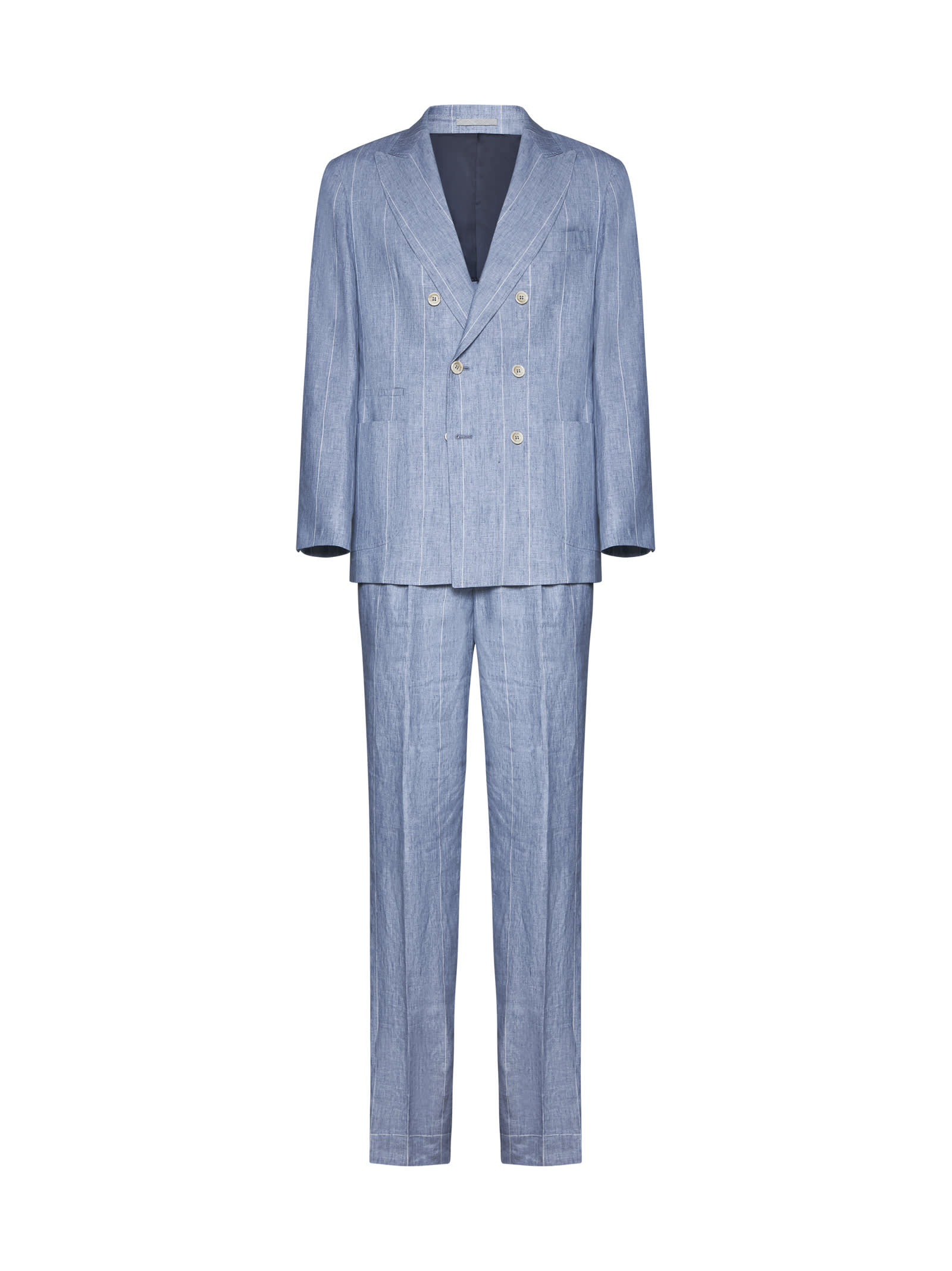 Double-breasted Striped Tailored Suit