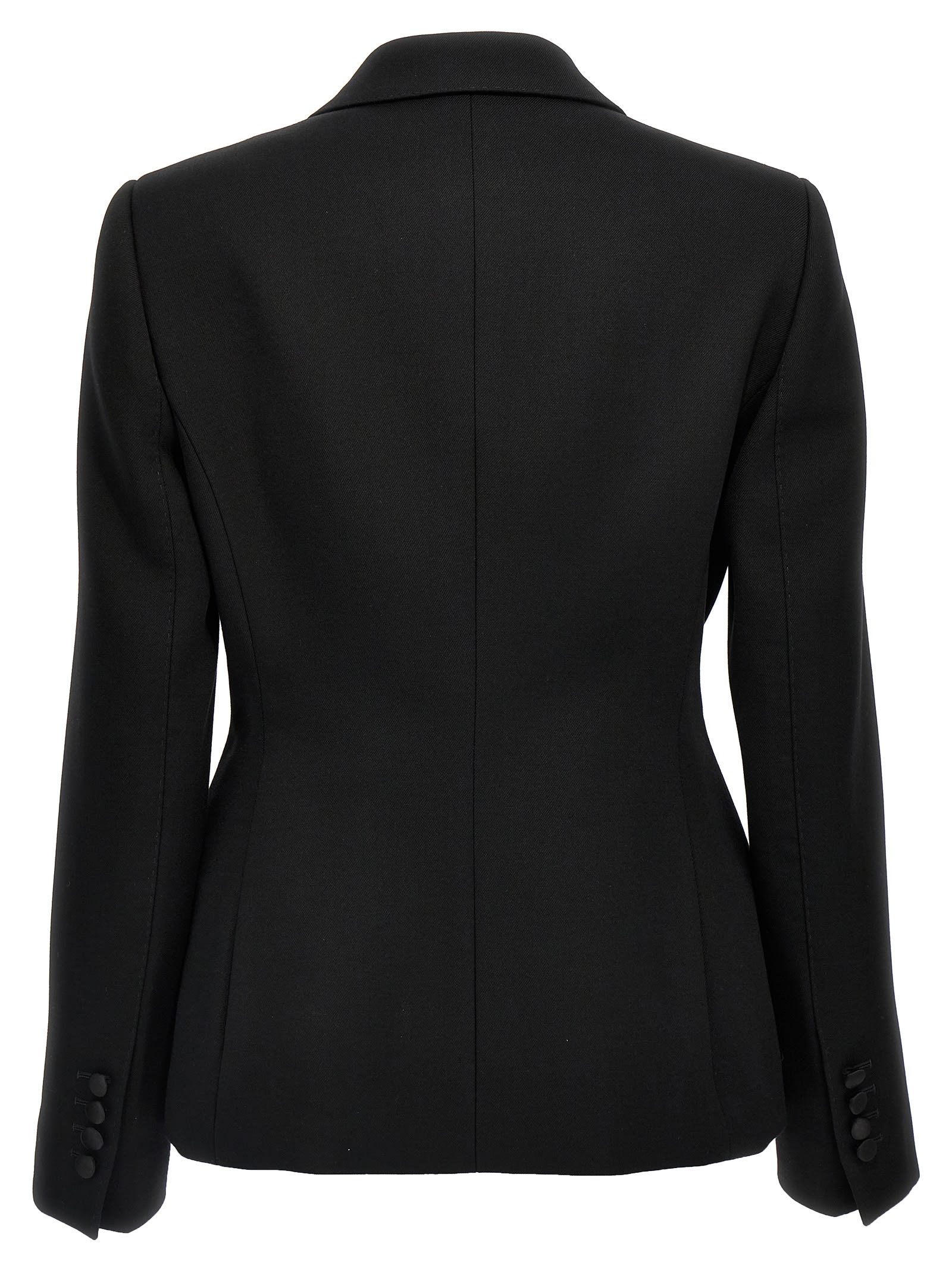 Dolce & Gabbana Tuxedo Blazer With Peak Lapel And Structured Shoulders In Black