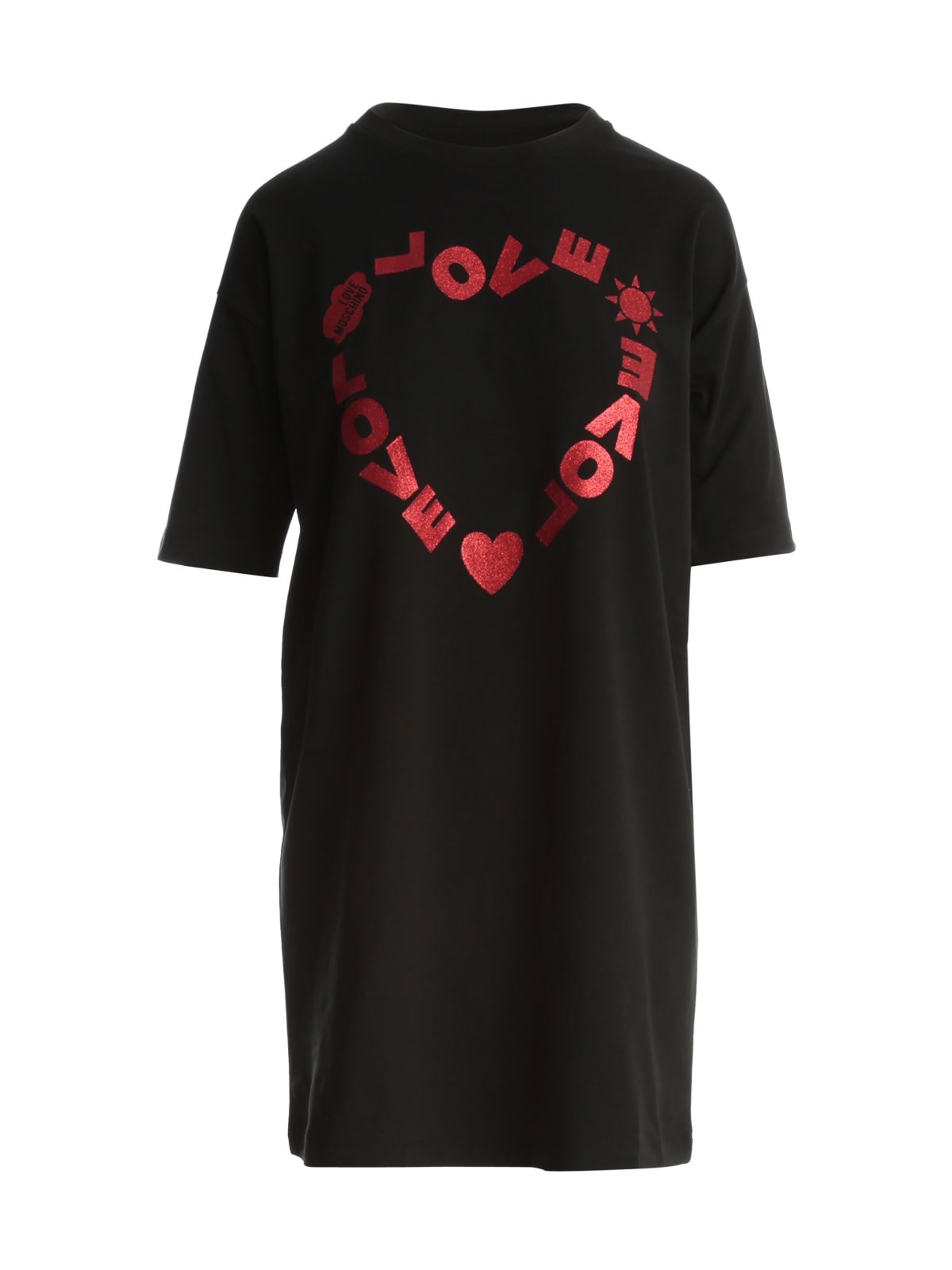 Love Moschino S/s Dress W/love Heart Print