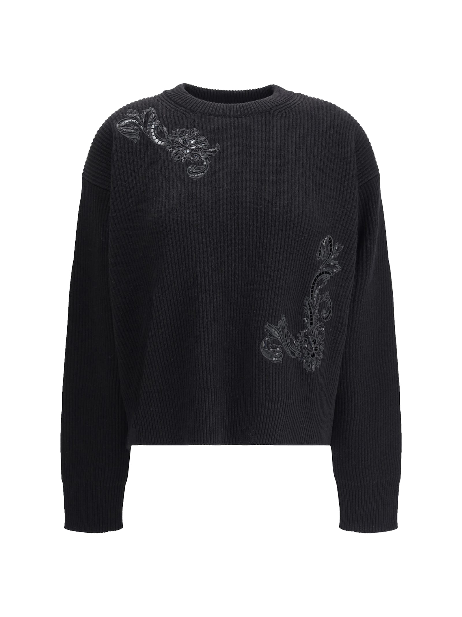 Barocco Leaf Embroidered Sweater