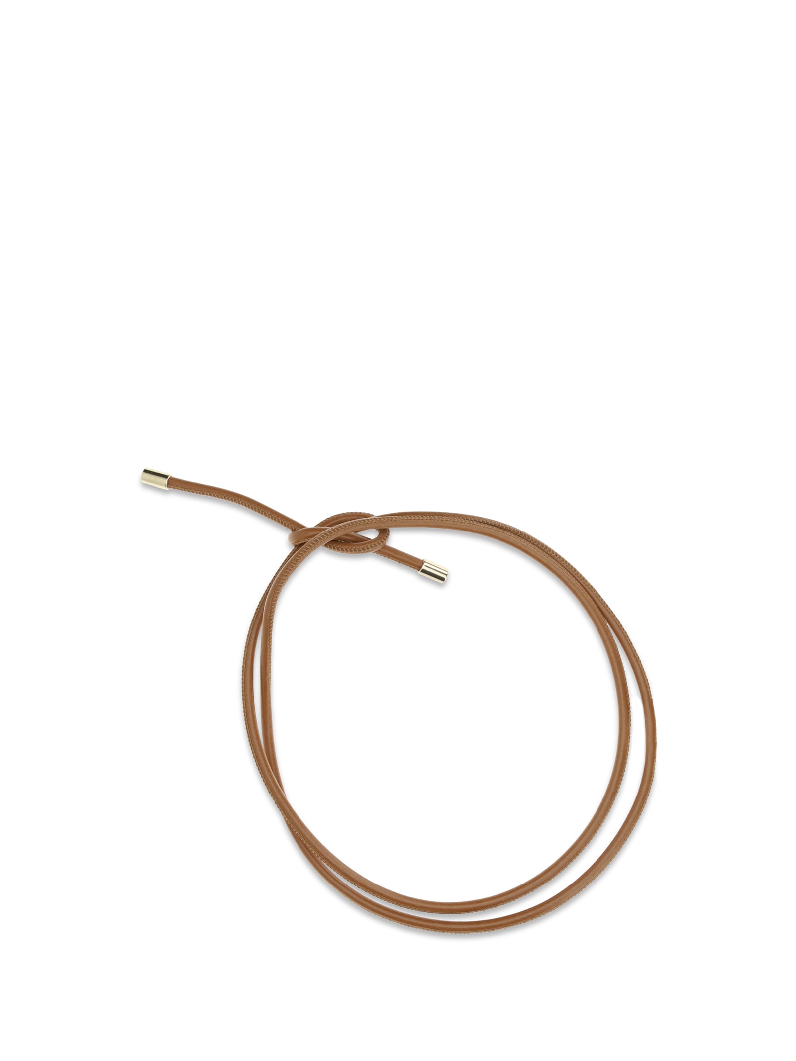 Forte Forte Tubular Belt With Metal Finials In Brown