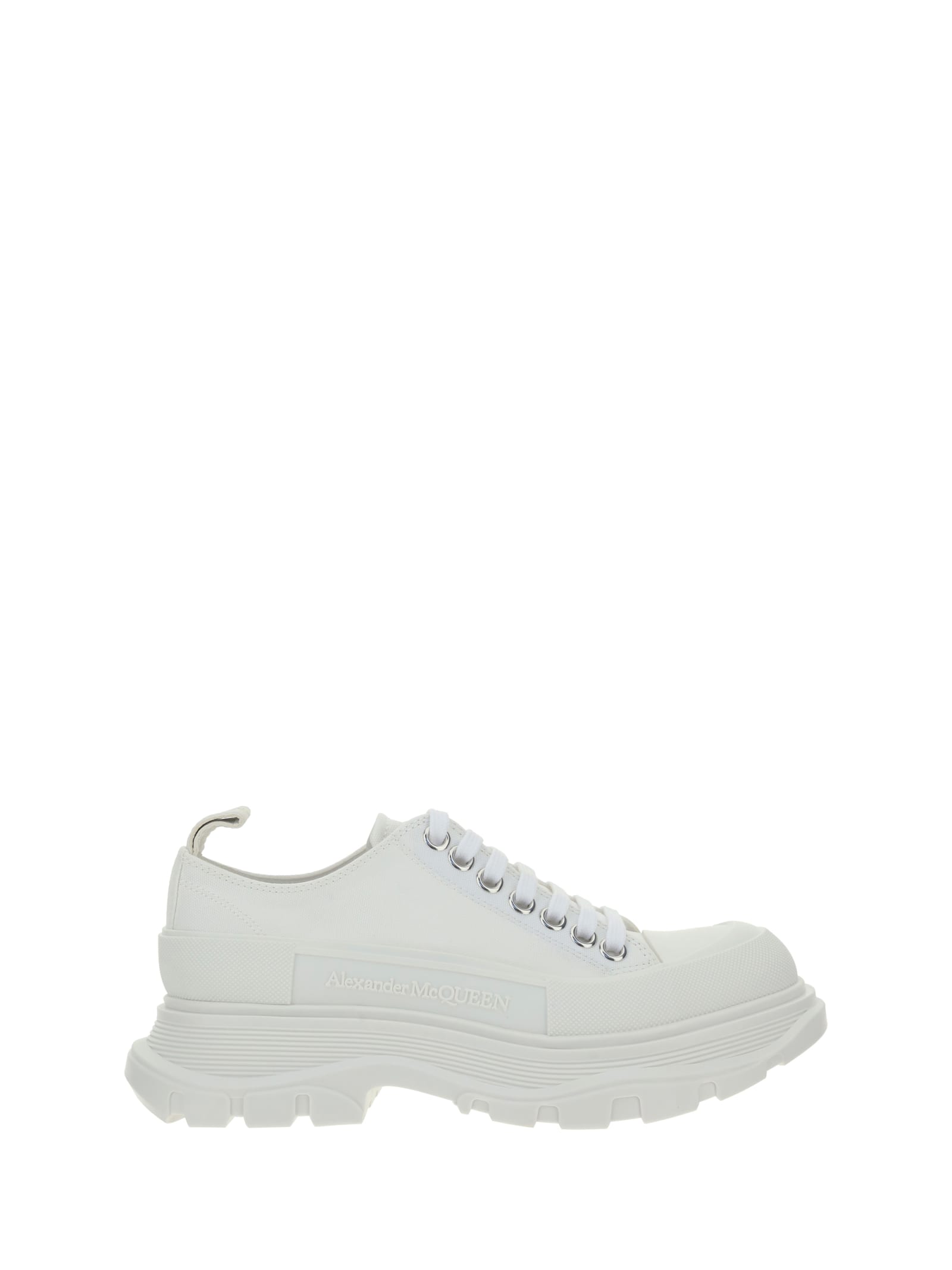 Shop Alexander Mcqueen Tread Slick Sneakers In White/white